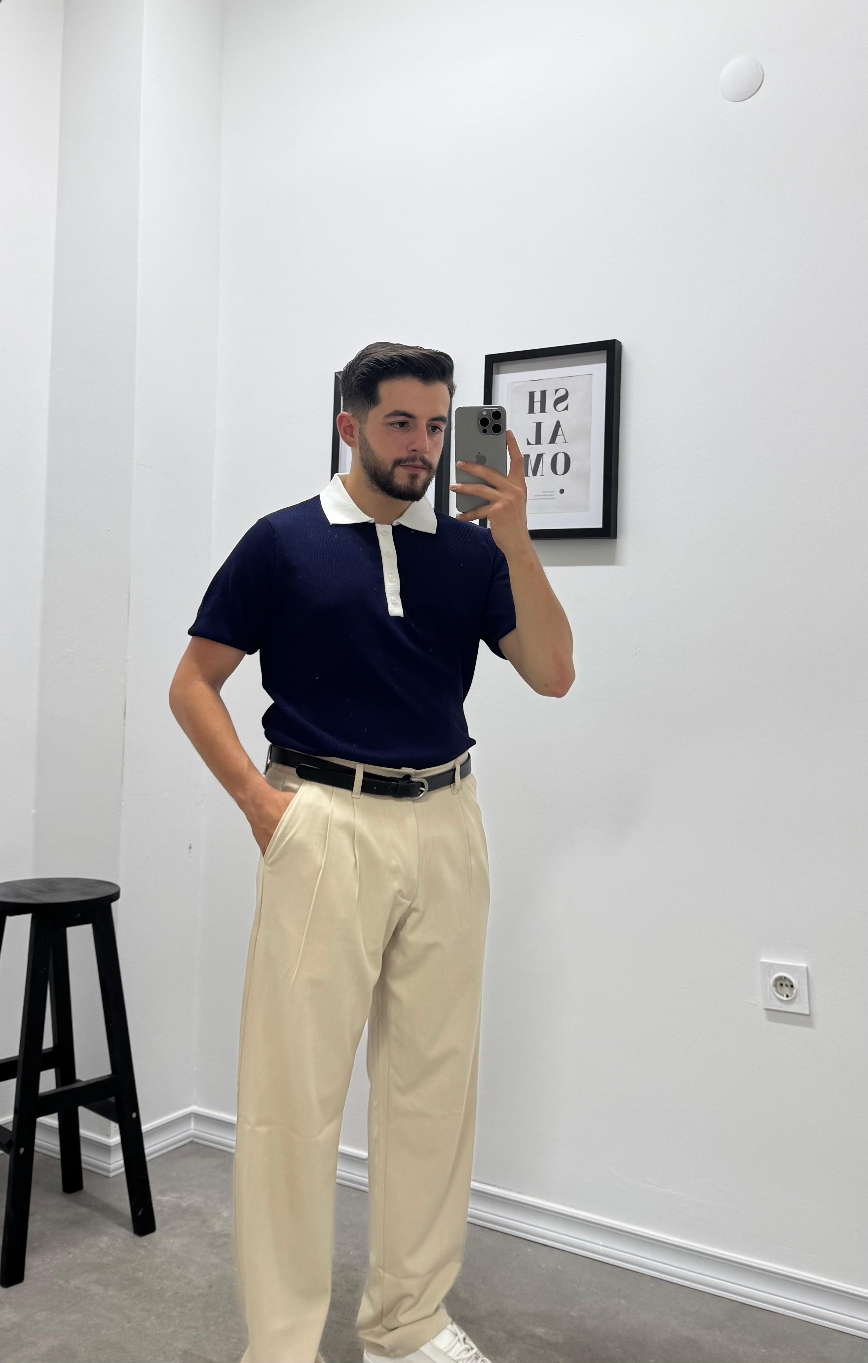 OLD MONEY POLO YAKA TRİKO - LACİVERT