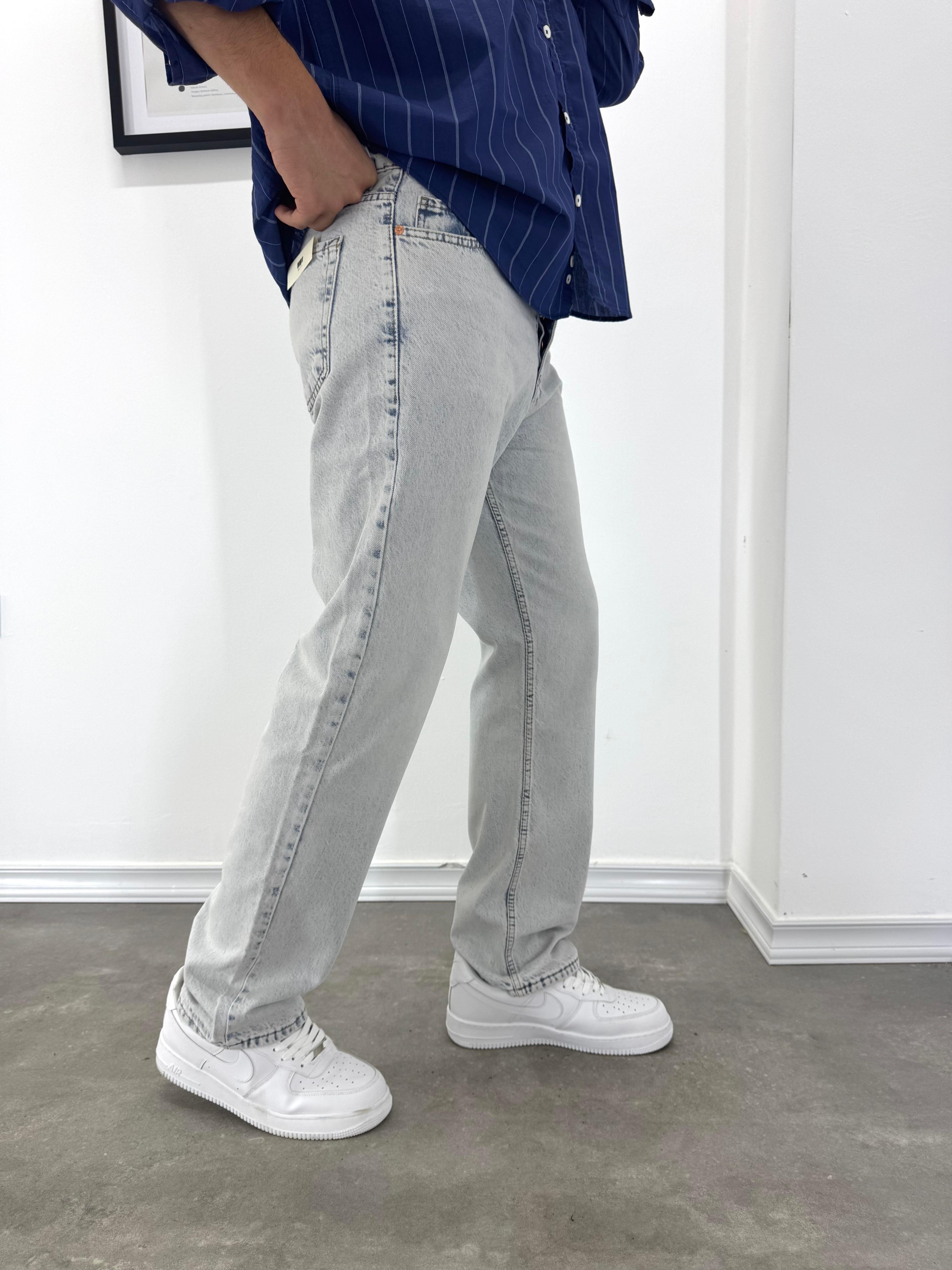 BUZ MAVİ PREMİUM BOL KALIP BAGGY JEAN