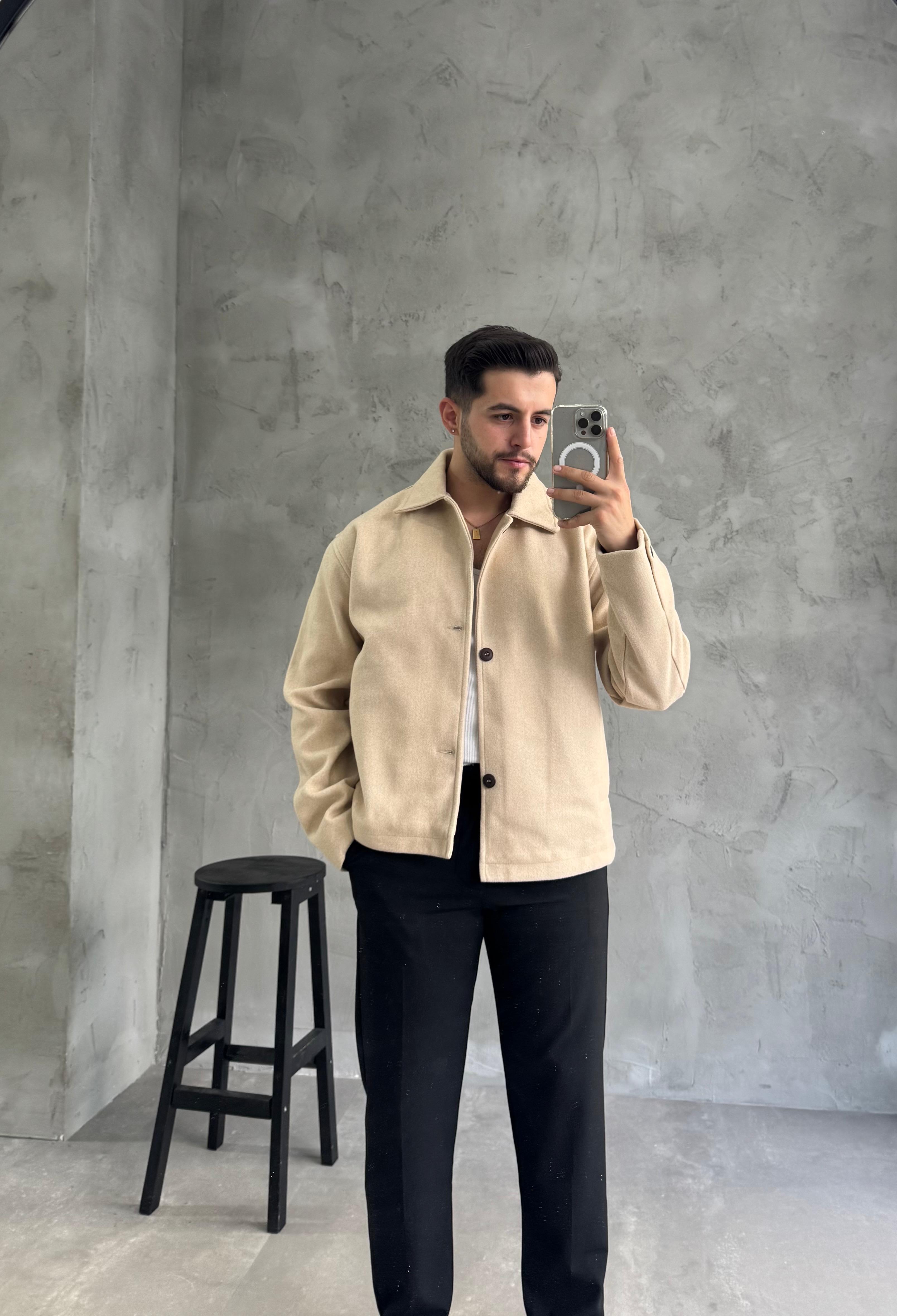 Bej Premium Kaşe Ceket