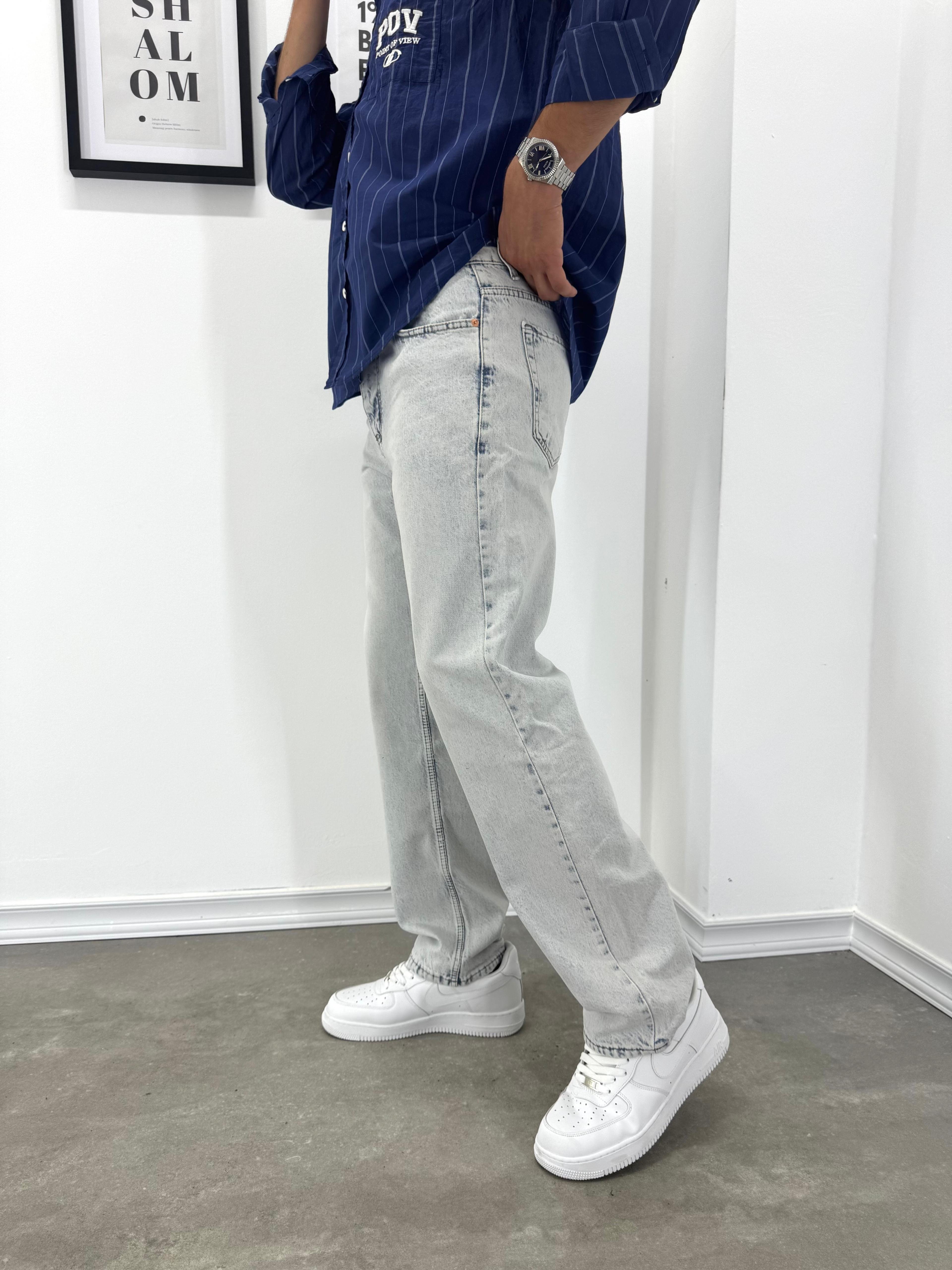 BUZ MAVİ PREMİUM BOL KALIP BAGGY JEAN