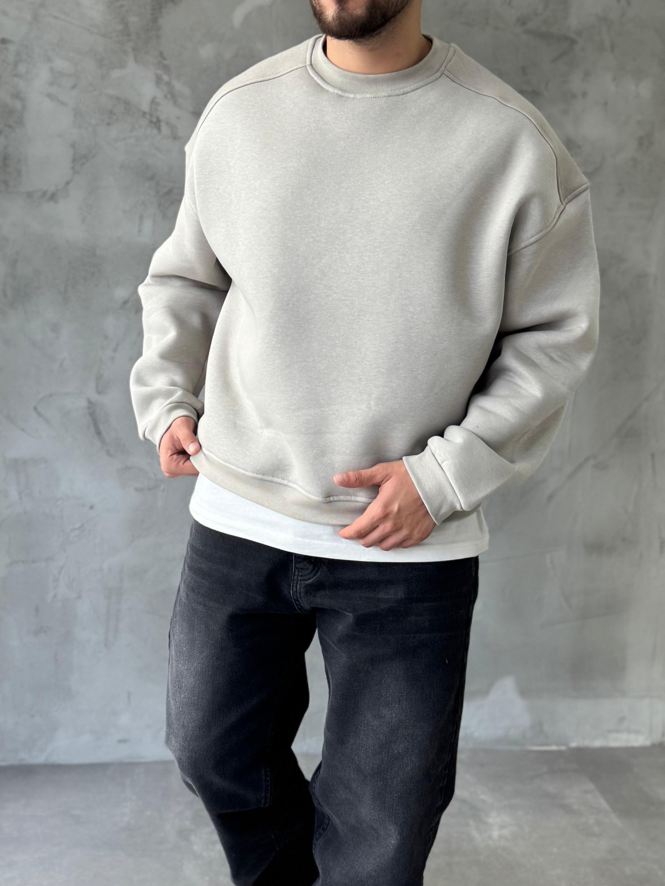 Gri Basic Oversize Premium Sweatshirt
