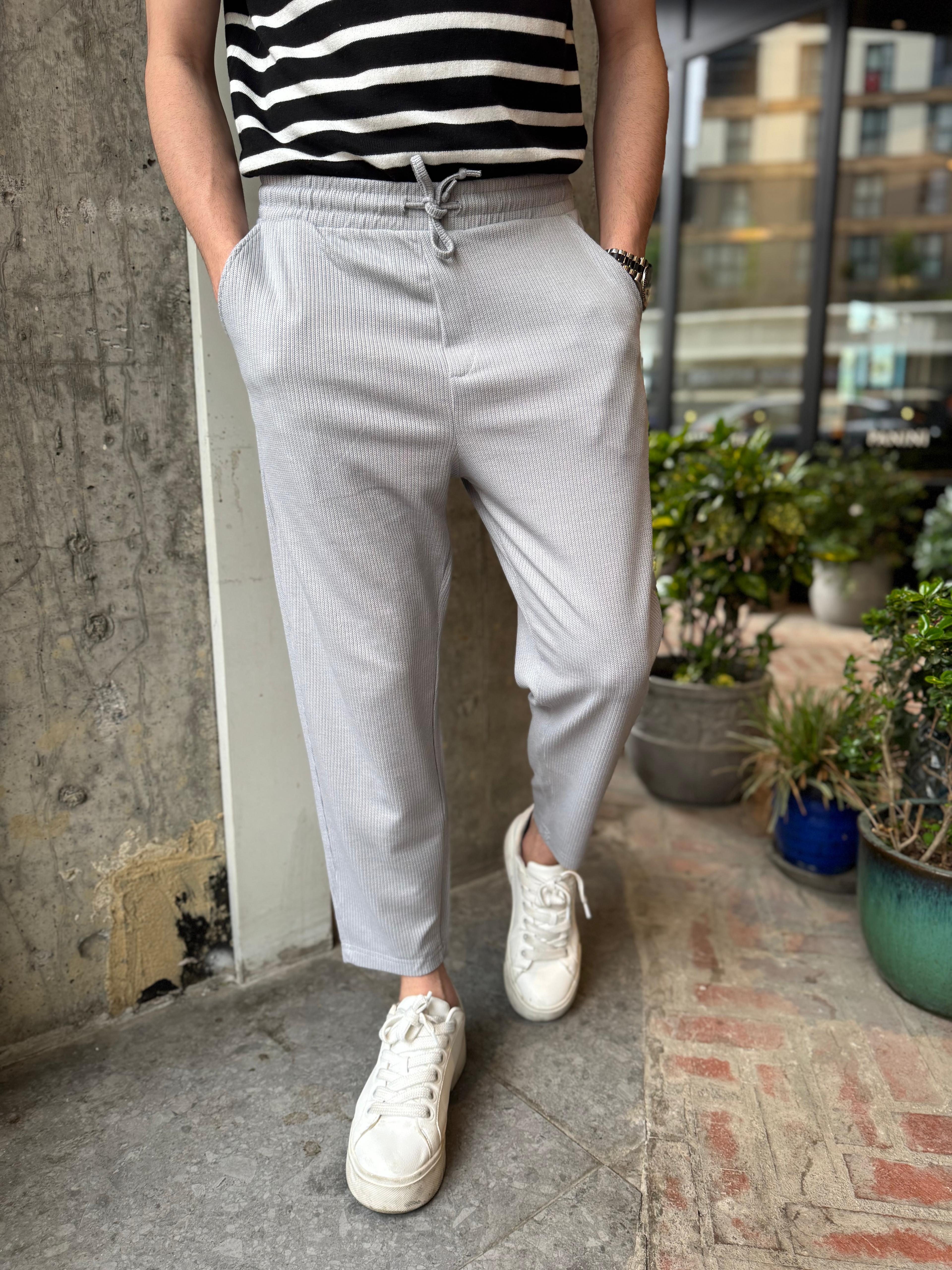 WAFFLE KUMAŞ BOYFRIEND JOGGER - TAŞ