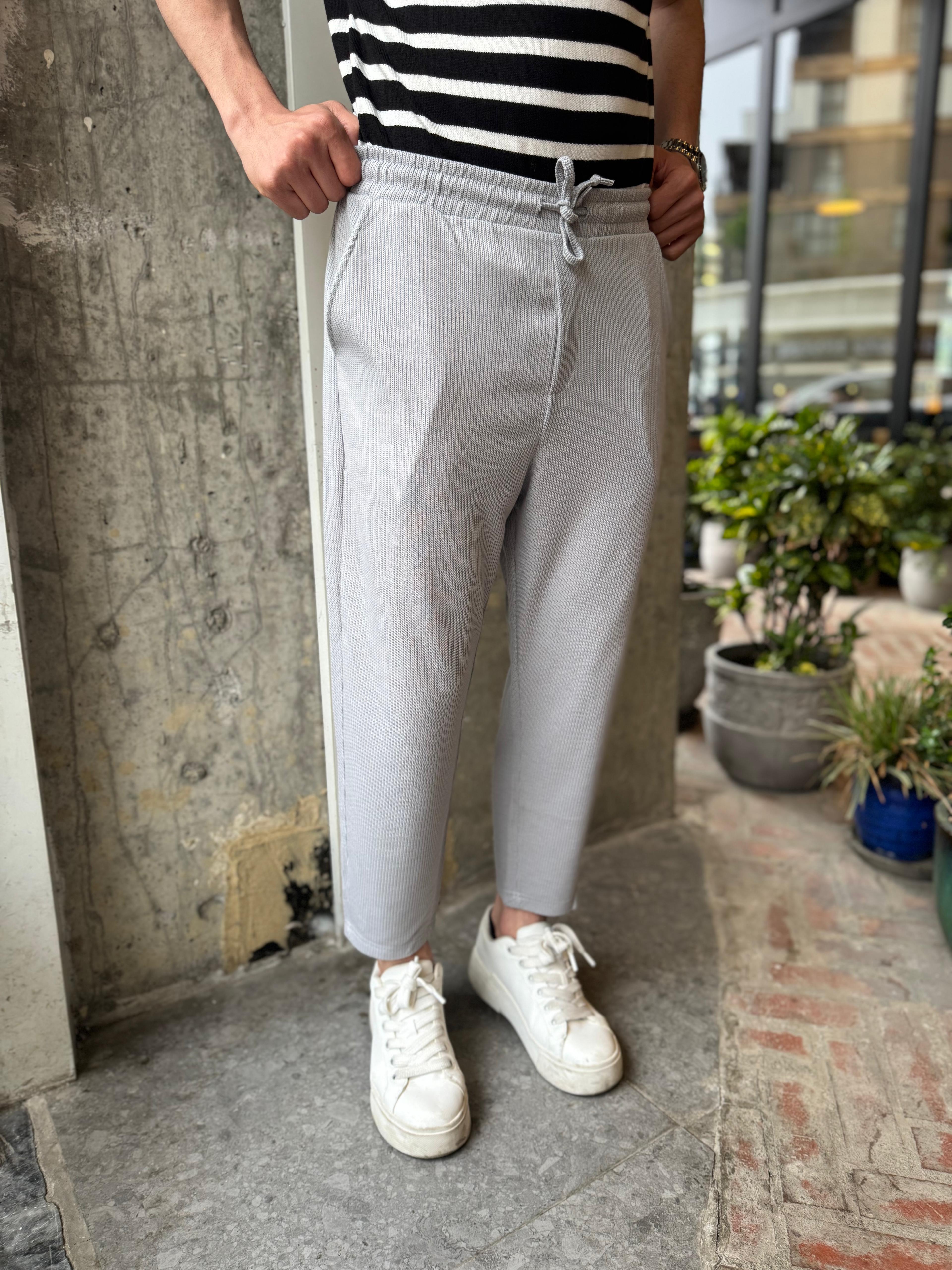 WAFFLE KUMAŞ BOYFRIEND JOGGER - TAŞ