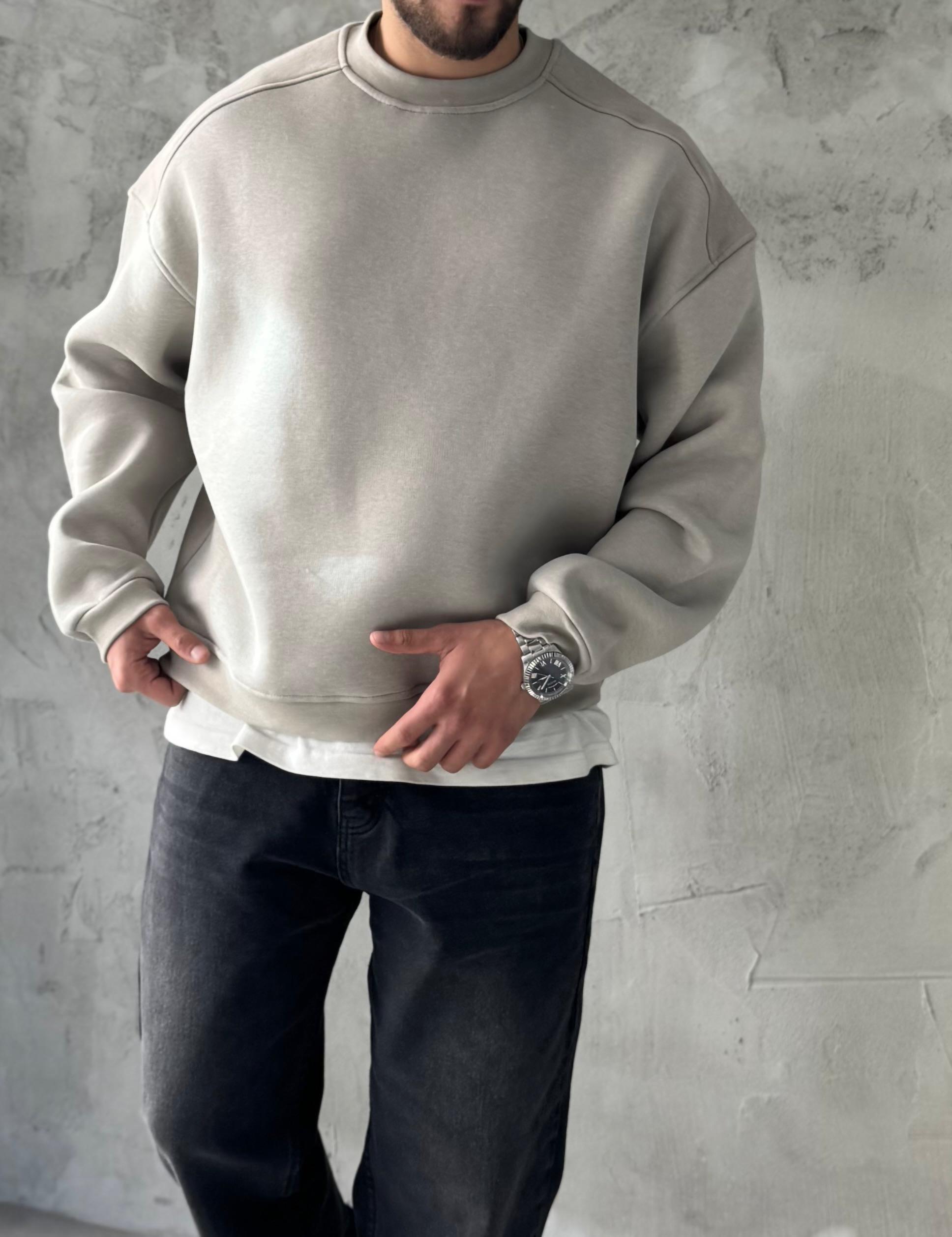 Gri Basic Oversize Premium Sweatshirt