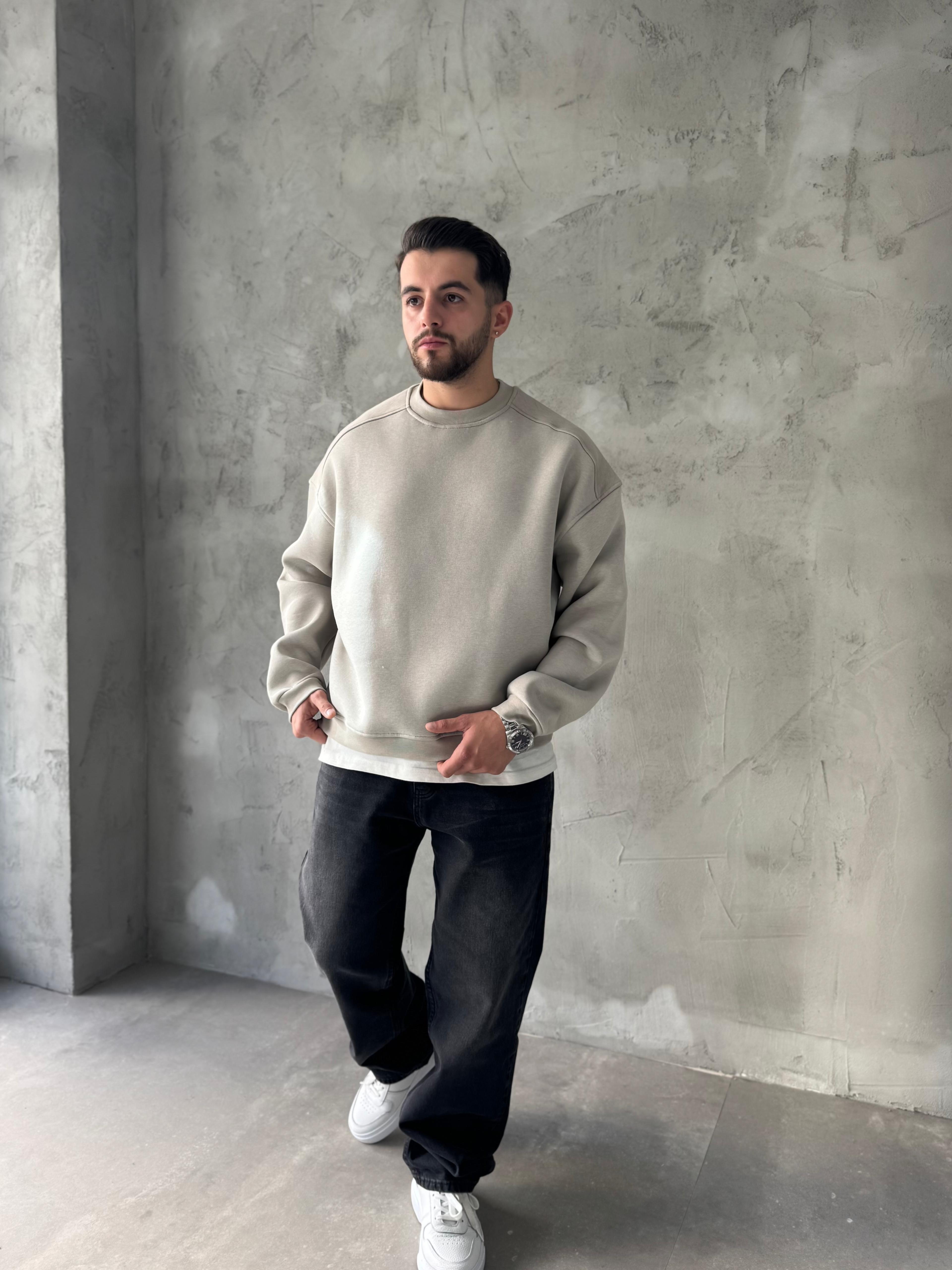 Gri Basic Oversize Premium Sweatshirt