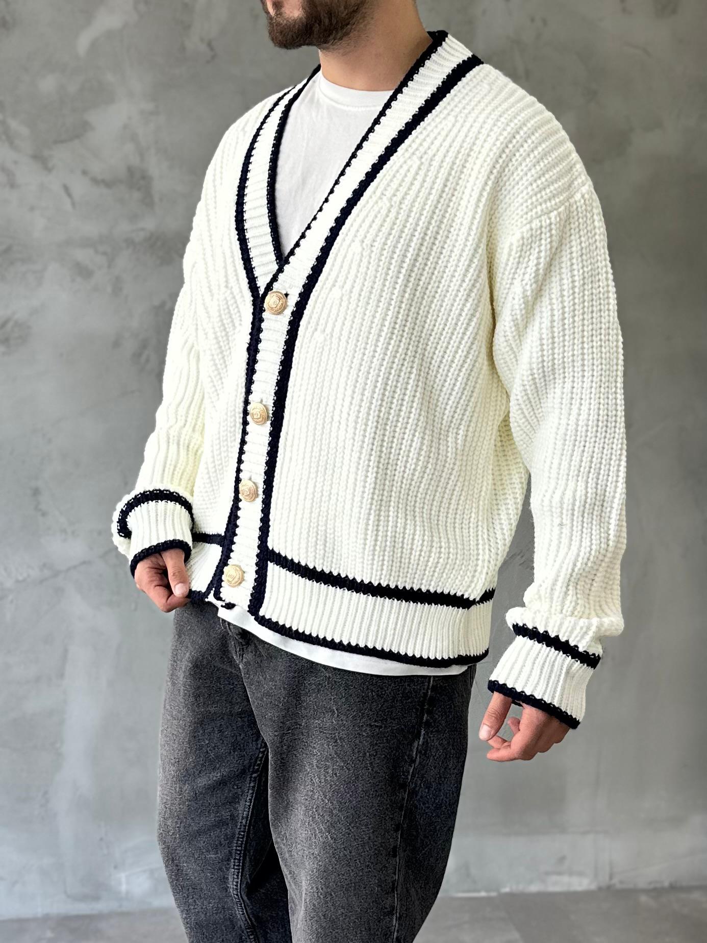 Giesto Özel Seri Old Money Krem Örme Hırka