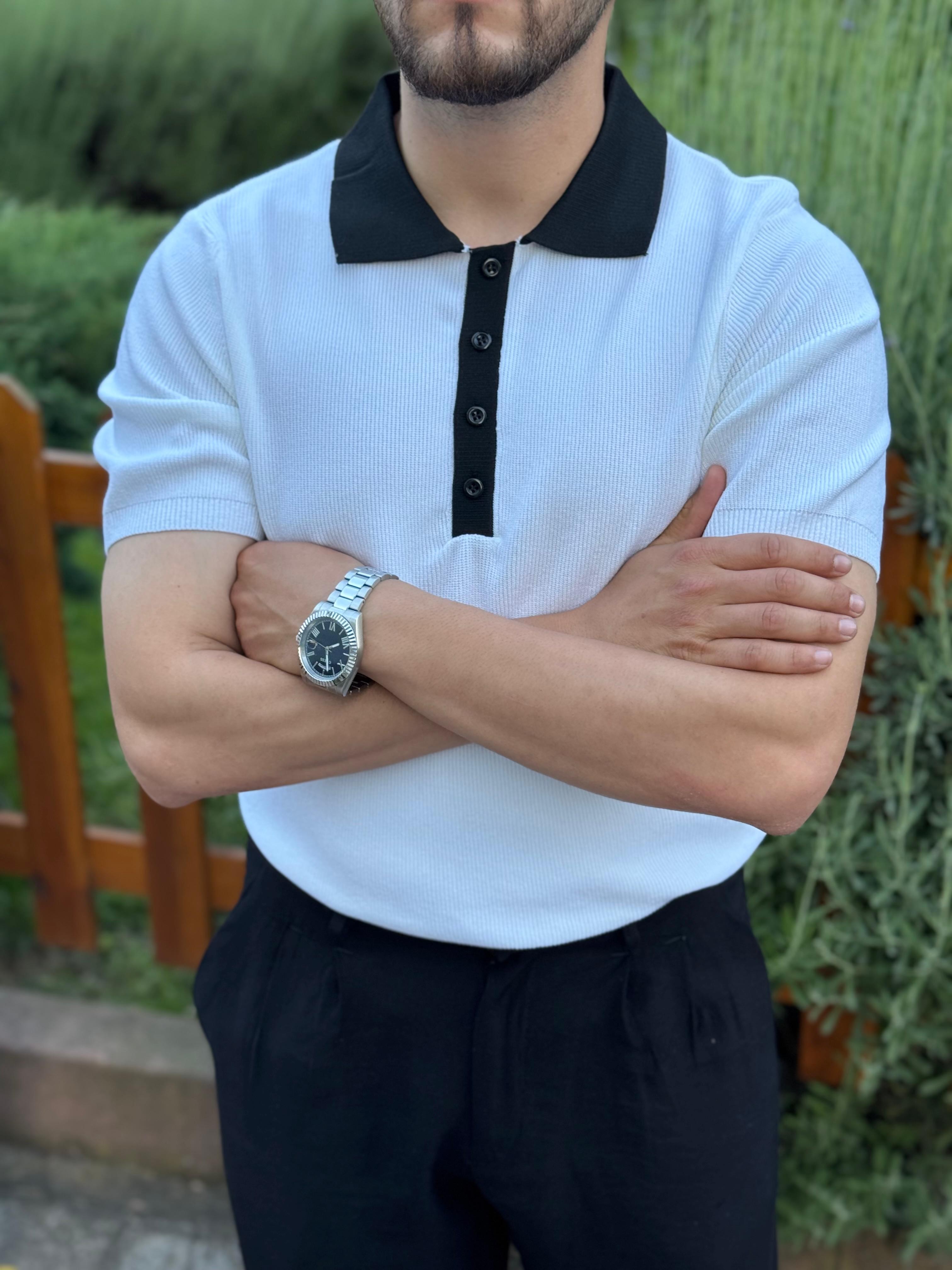 OLD MONEY POLO YAKA TRİKO - BEYAZ