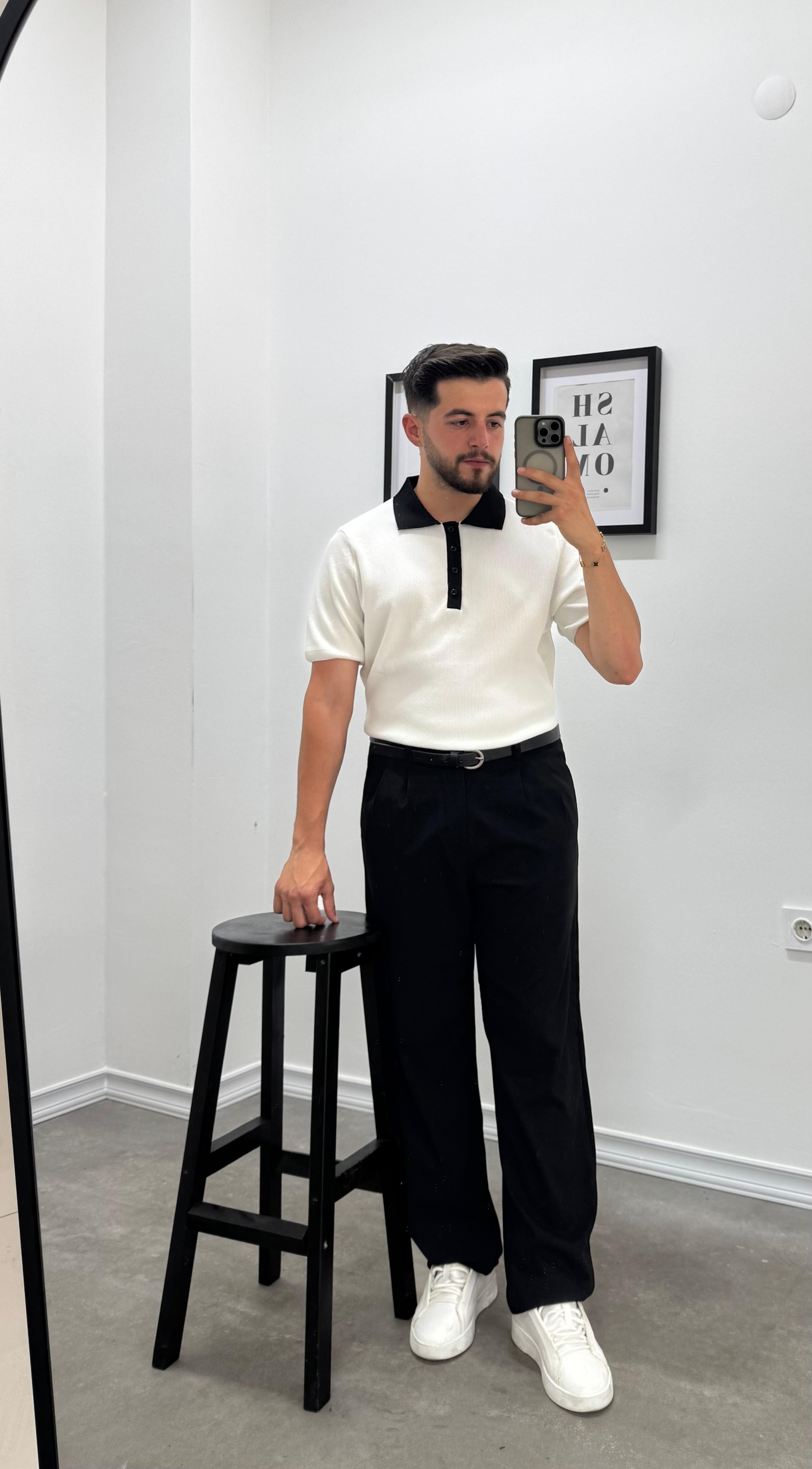OLD MONEY POLO YAKA TRİKO - BEYAZ