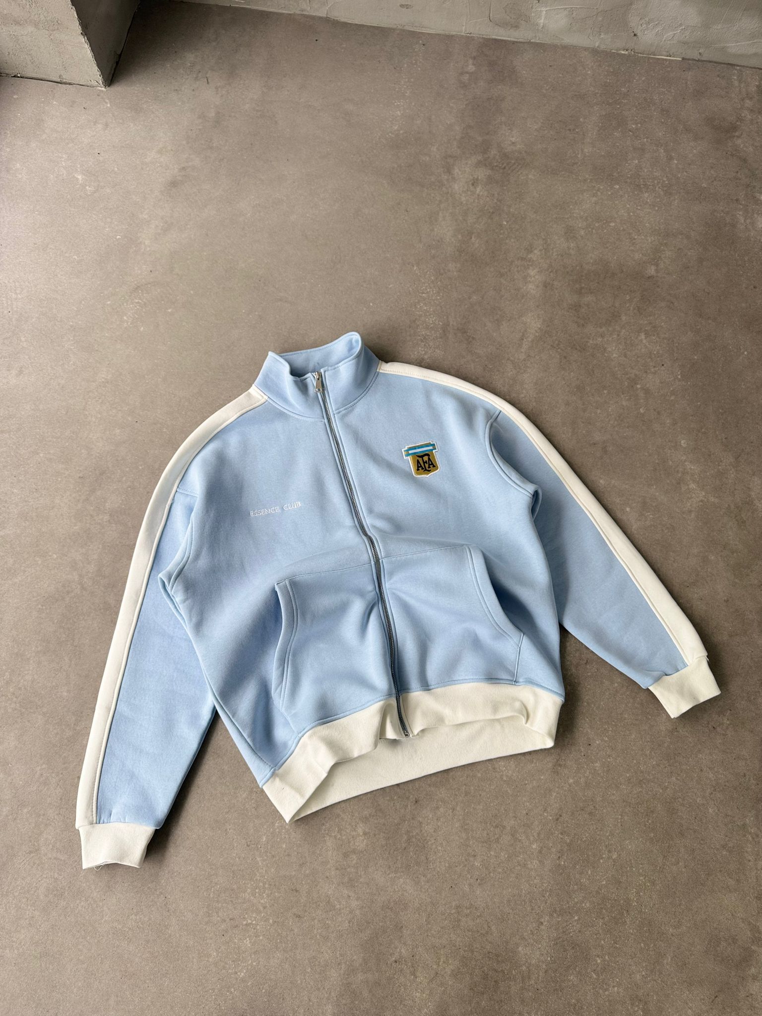 Retro Argentina Fermuarlı Oversize Sweatshirt