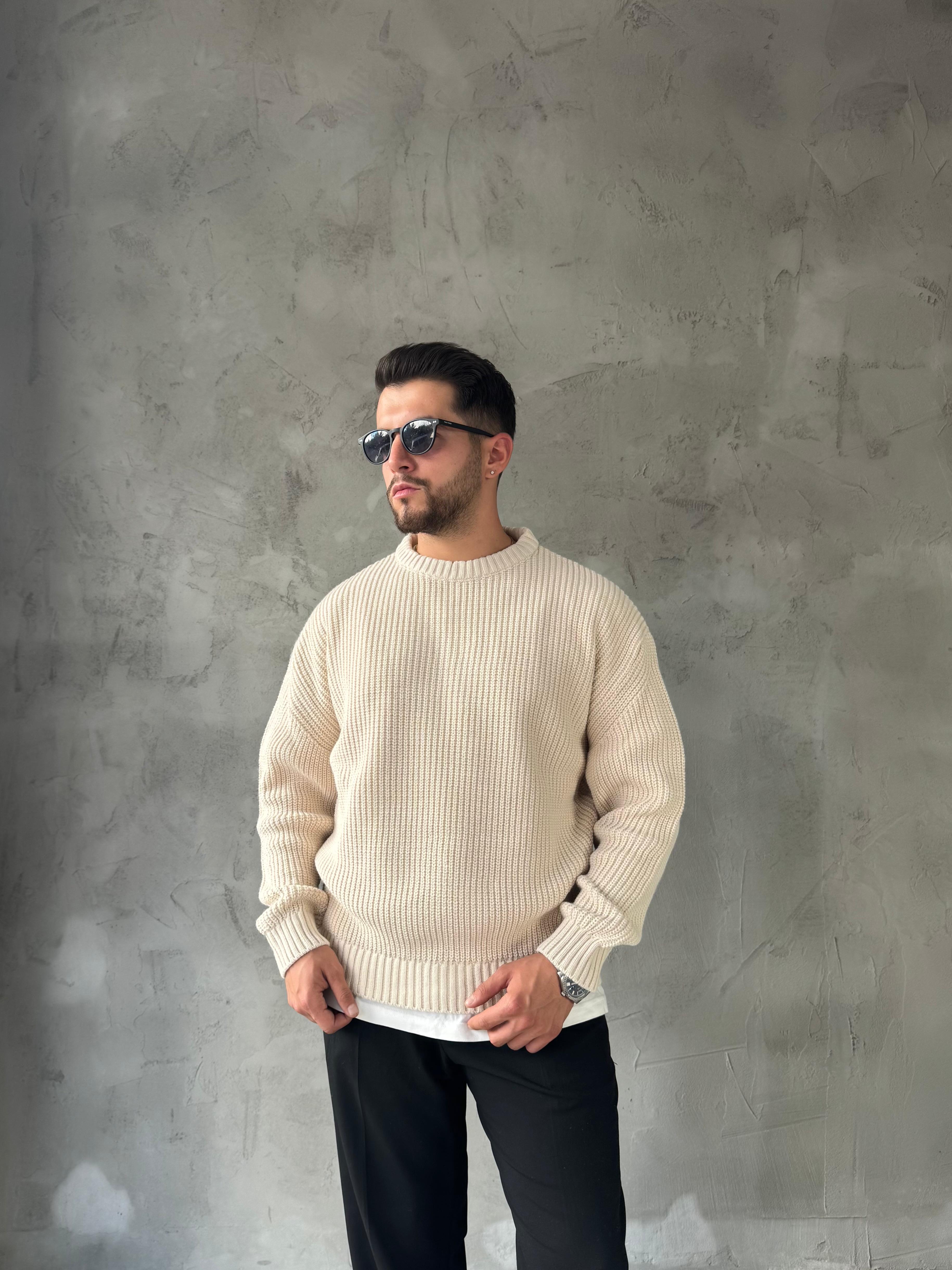 Ekru Basic Triko Kazak