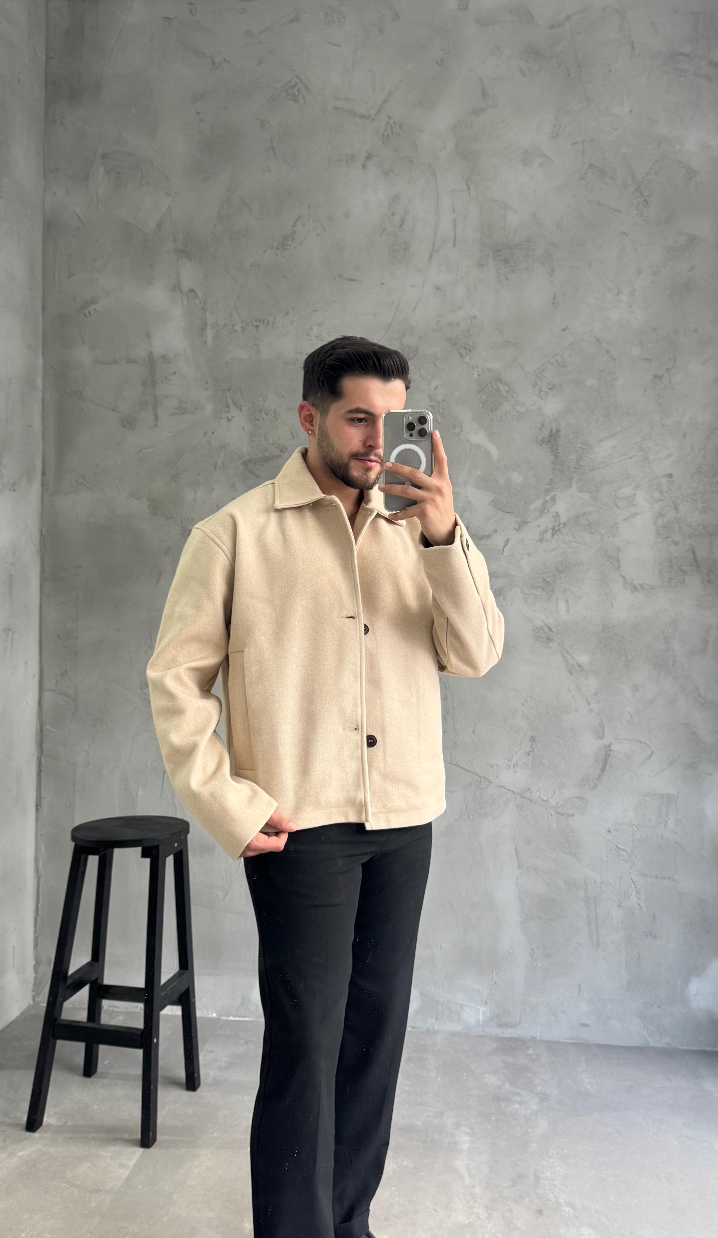 Bej Premium Kaşe Ceket