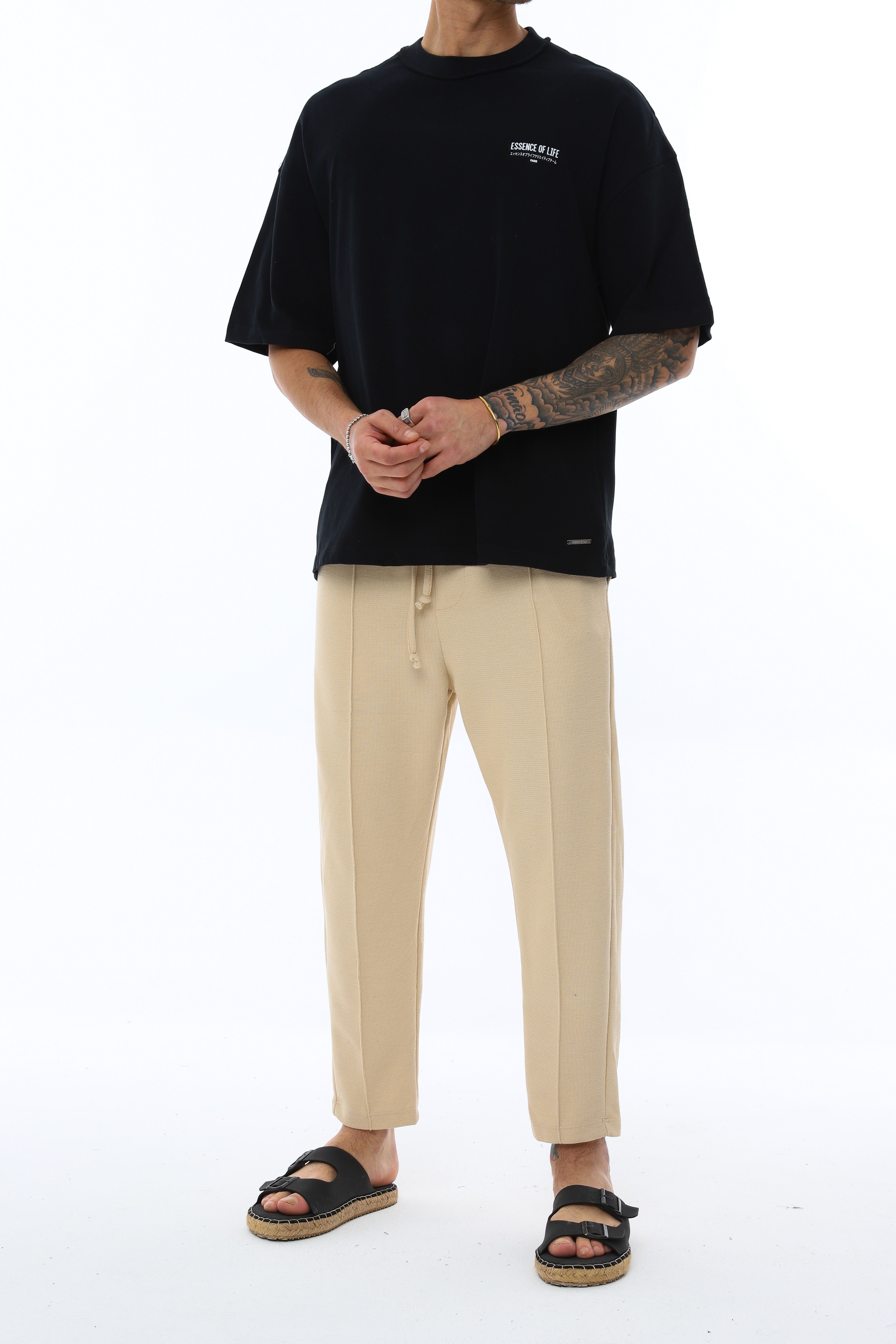 OVERSIZE BASKILI T-SHIRT - SİYAH