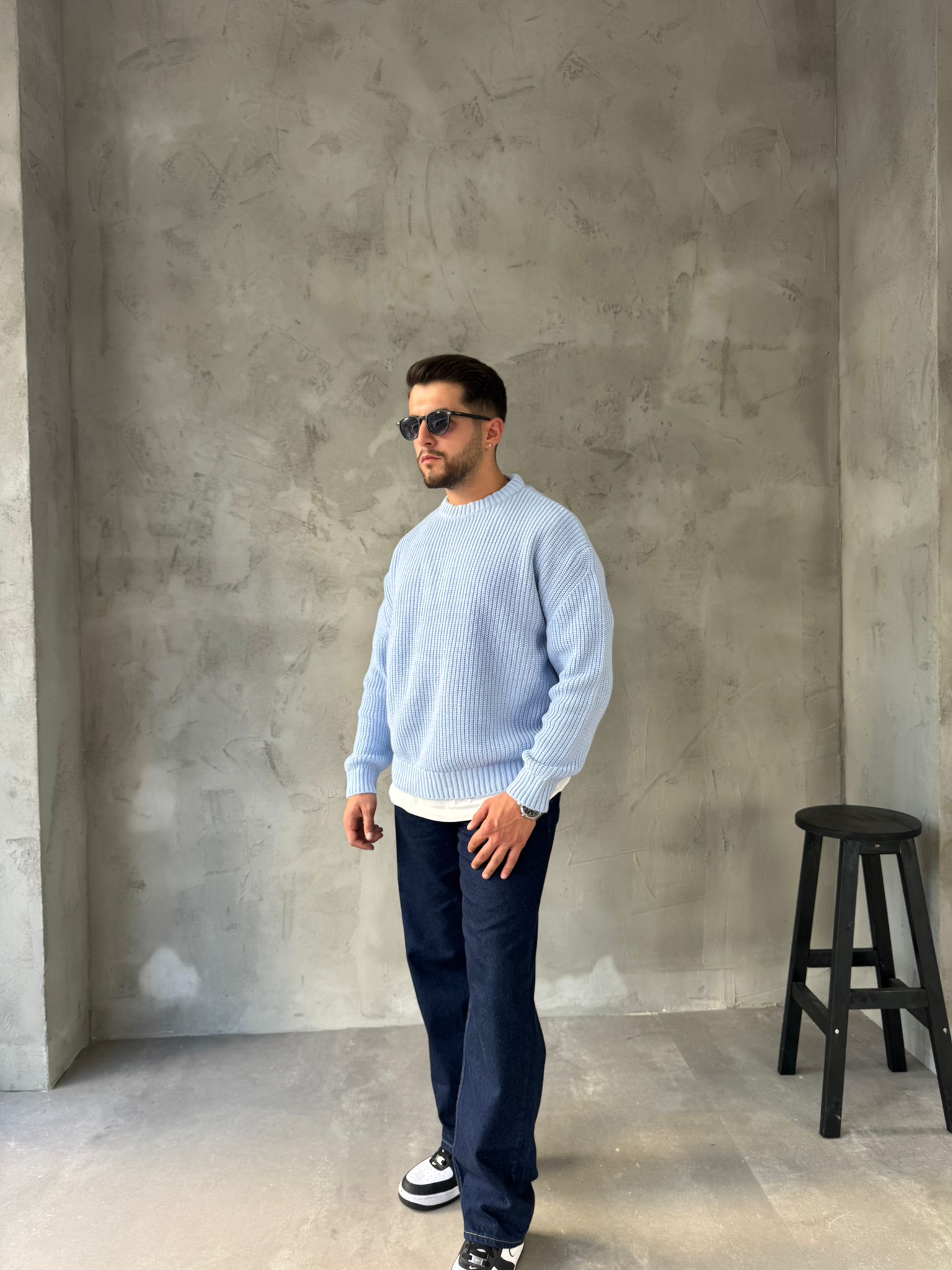 Bebe Mavi Basic Triko Kazak