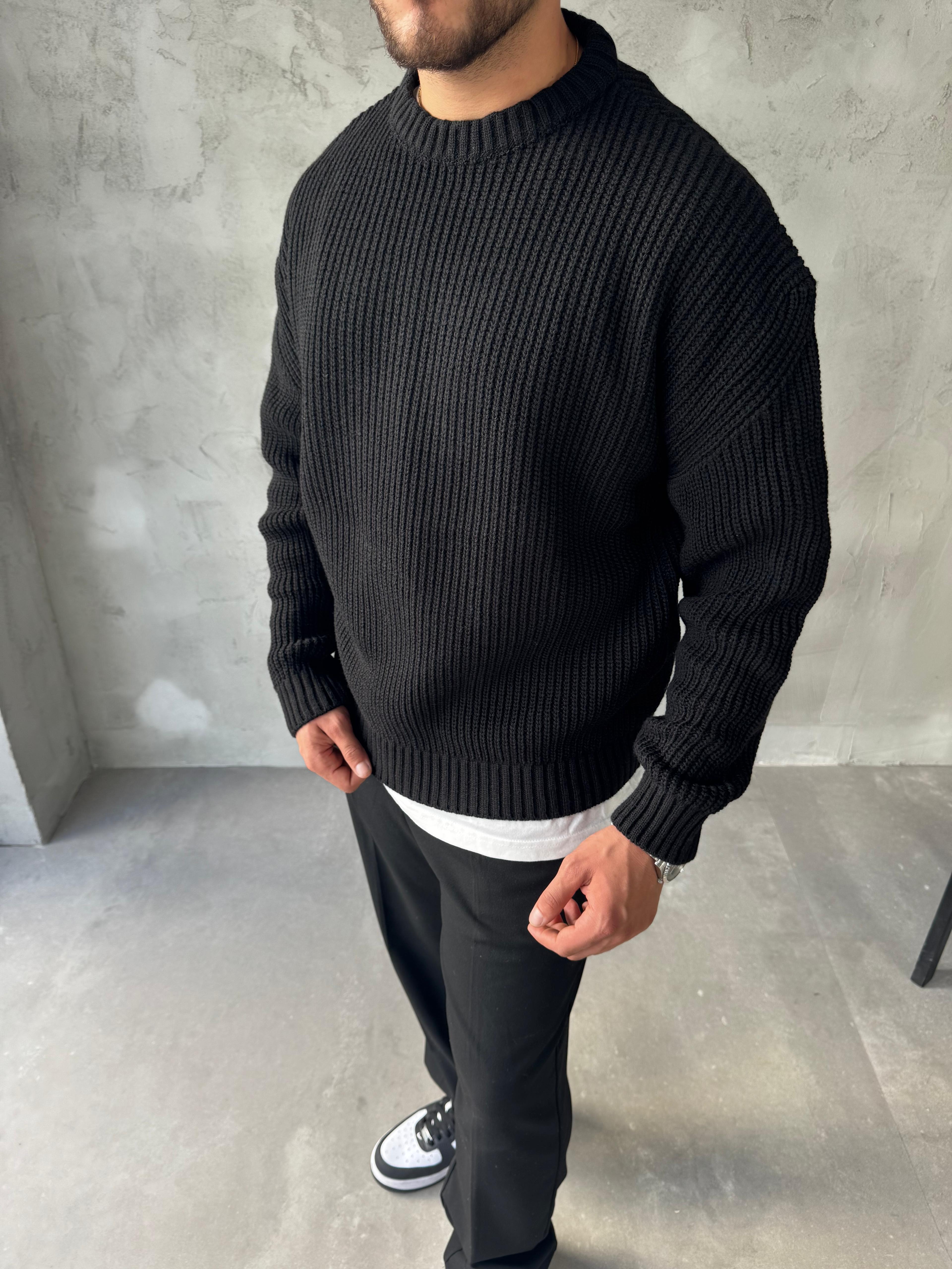 Siyah Basic Triko Kazak