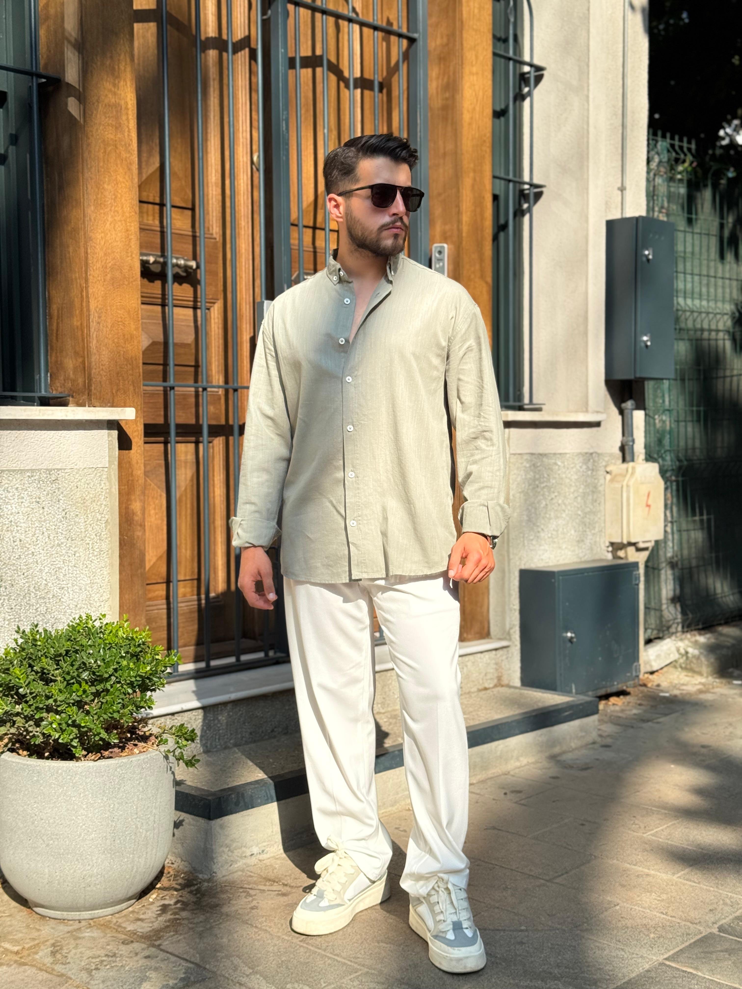 FRESH KETEN GÖMLEK  - HAKİ