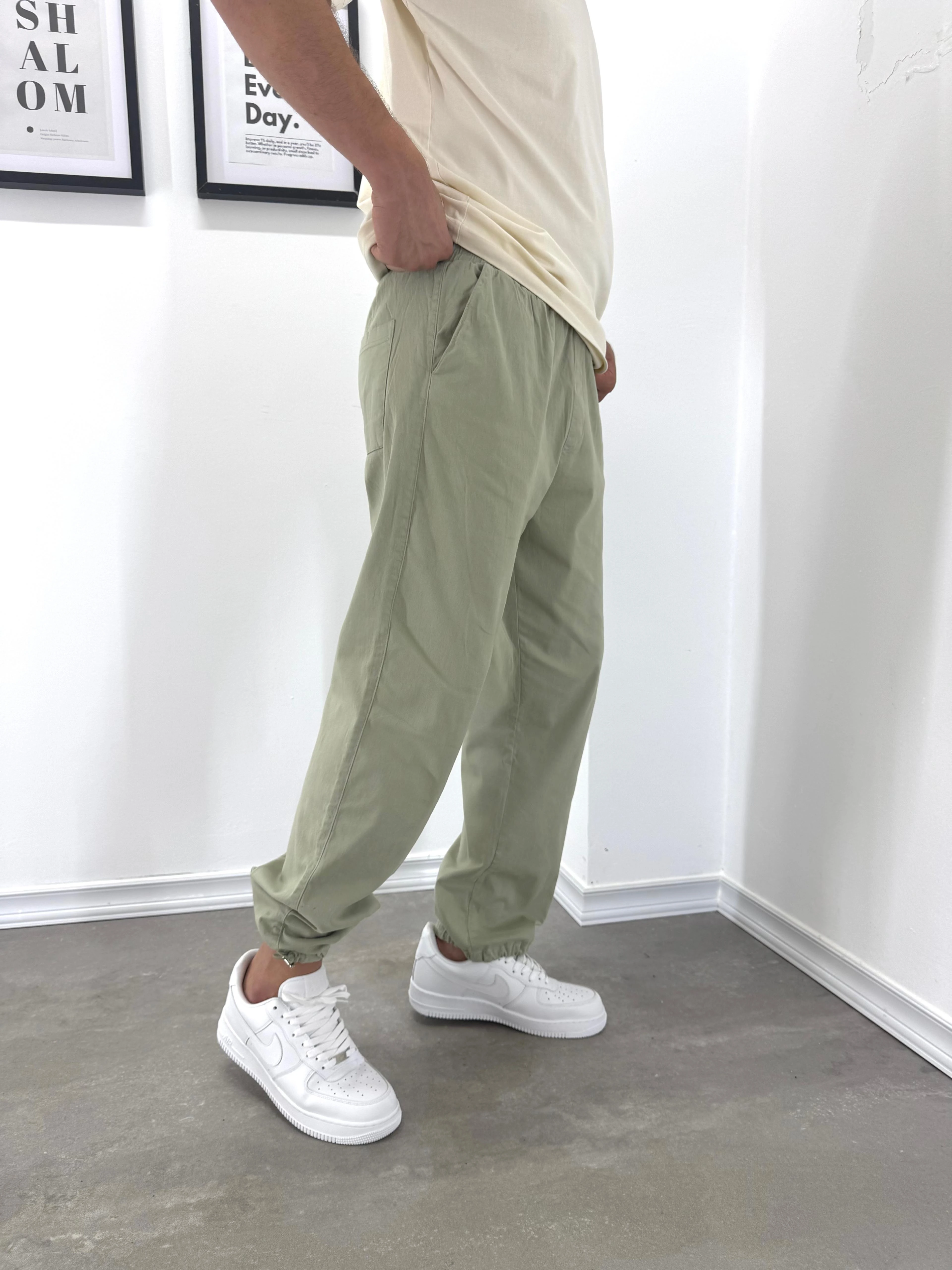 AYARLANABİLİR PAÇA BOL KALIP PANTOLON - HAKİ