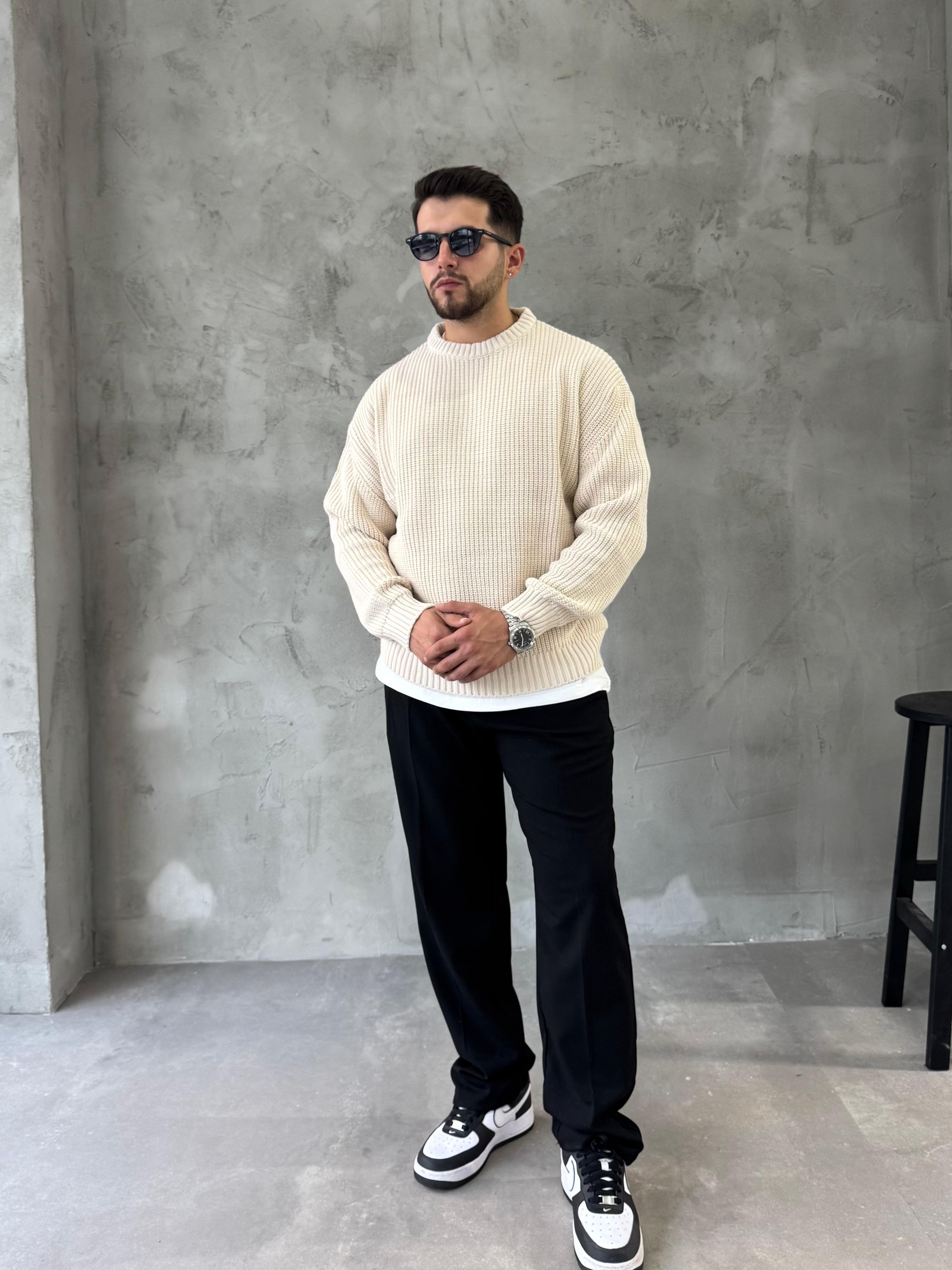 Ekru Basic Triko Kazak