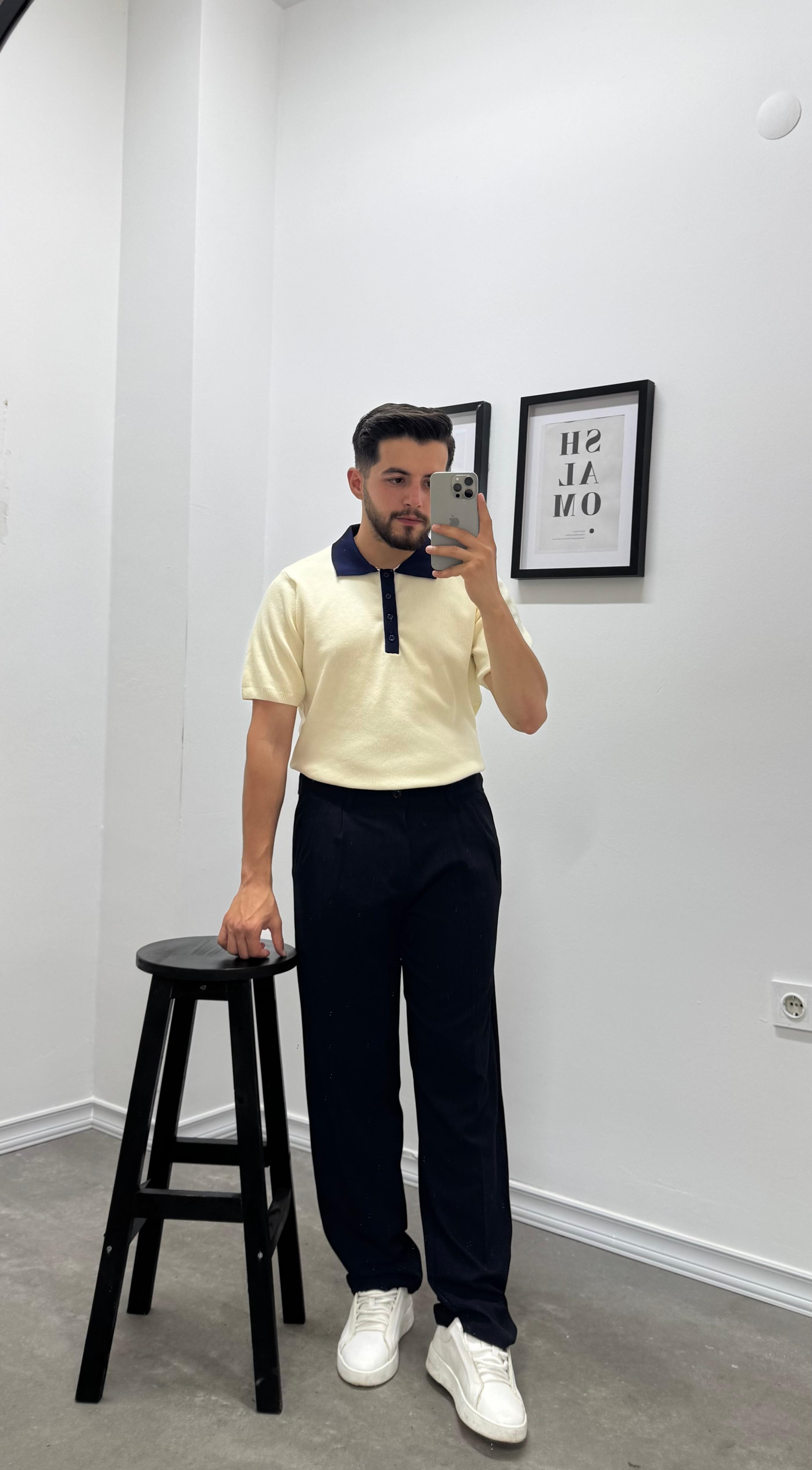 OLD MONEY POLO YAKA TRİKO - KREM