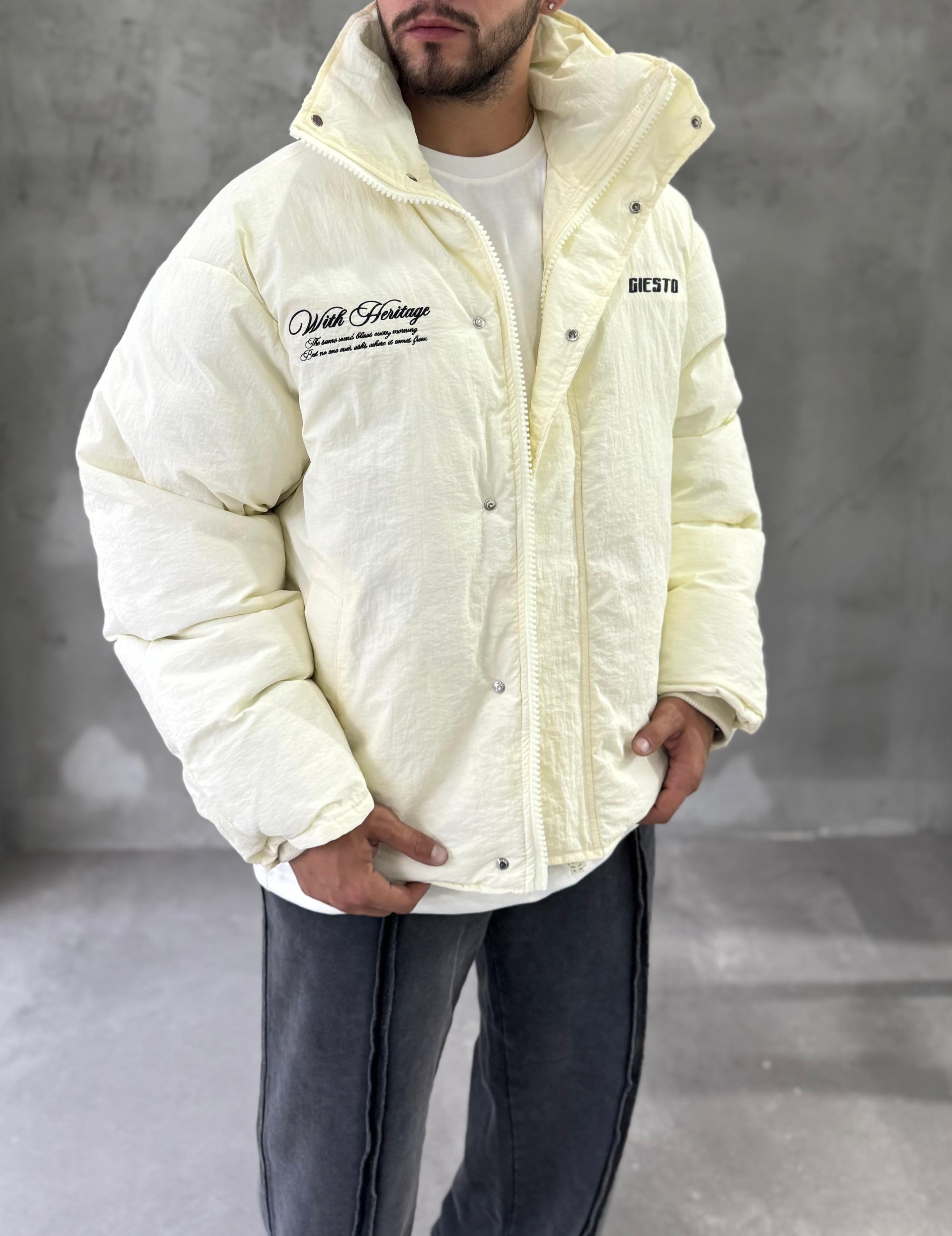 Giesto Ekru Heritage Nakışlı Mont