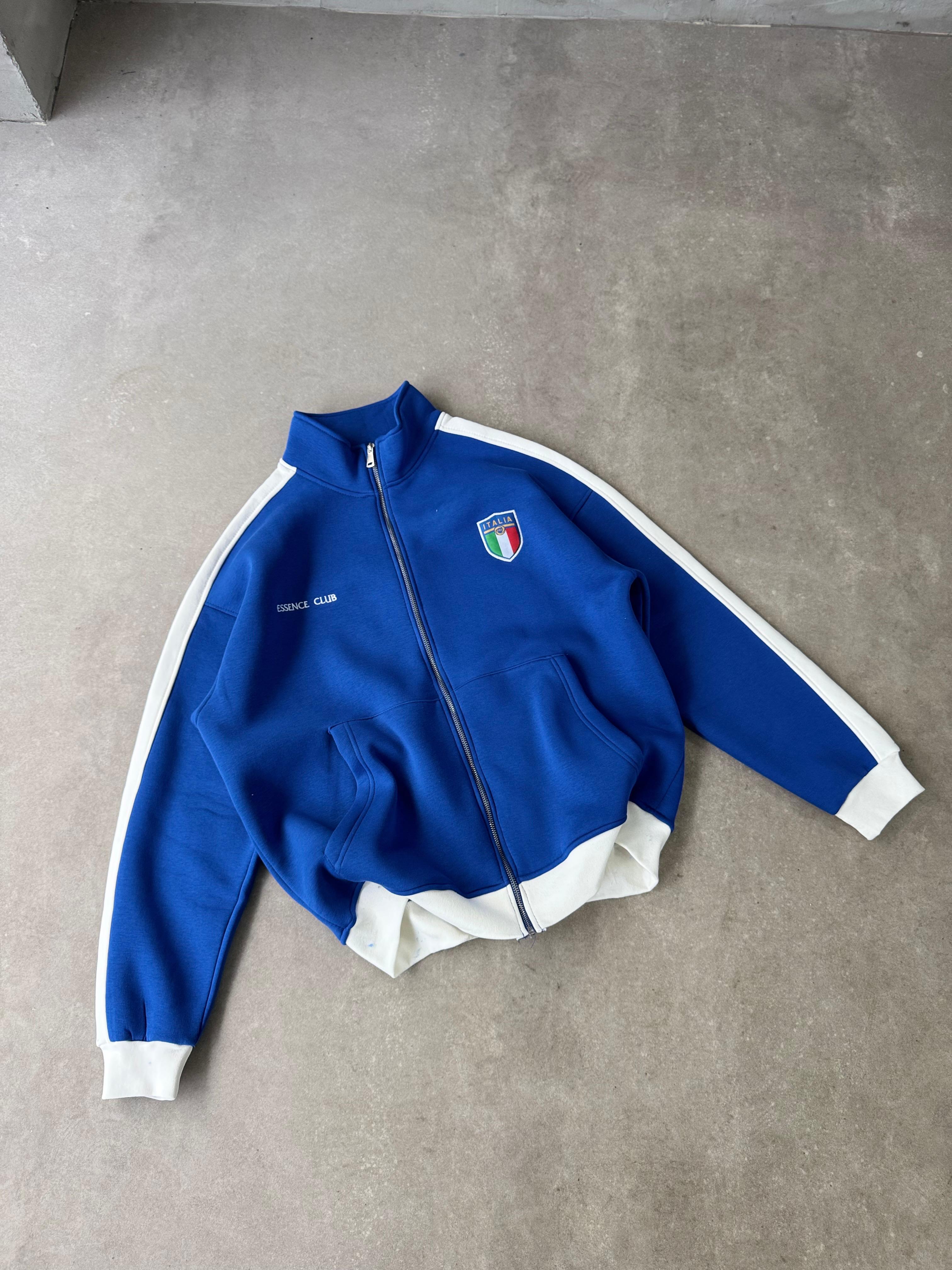 Retro İtalia Fermuarlı Oversize Sweatshirt