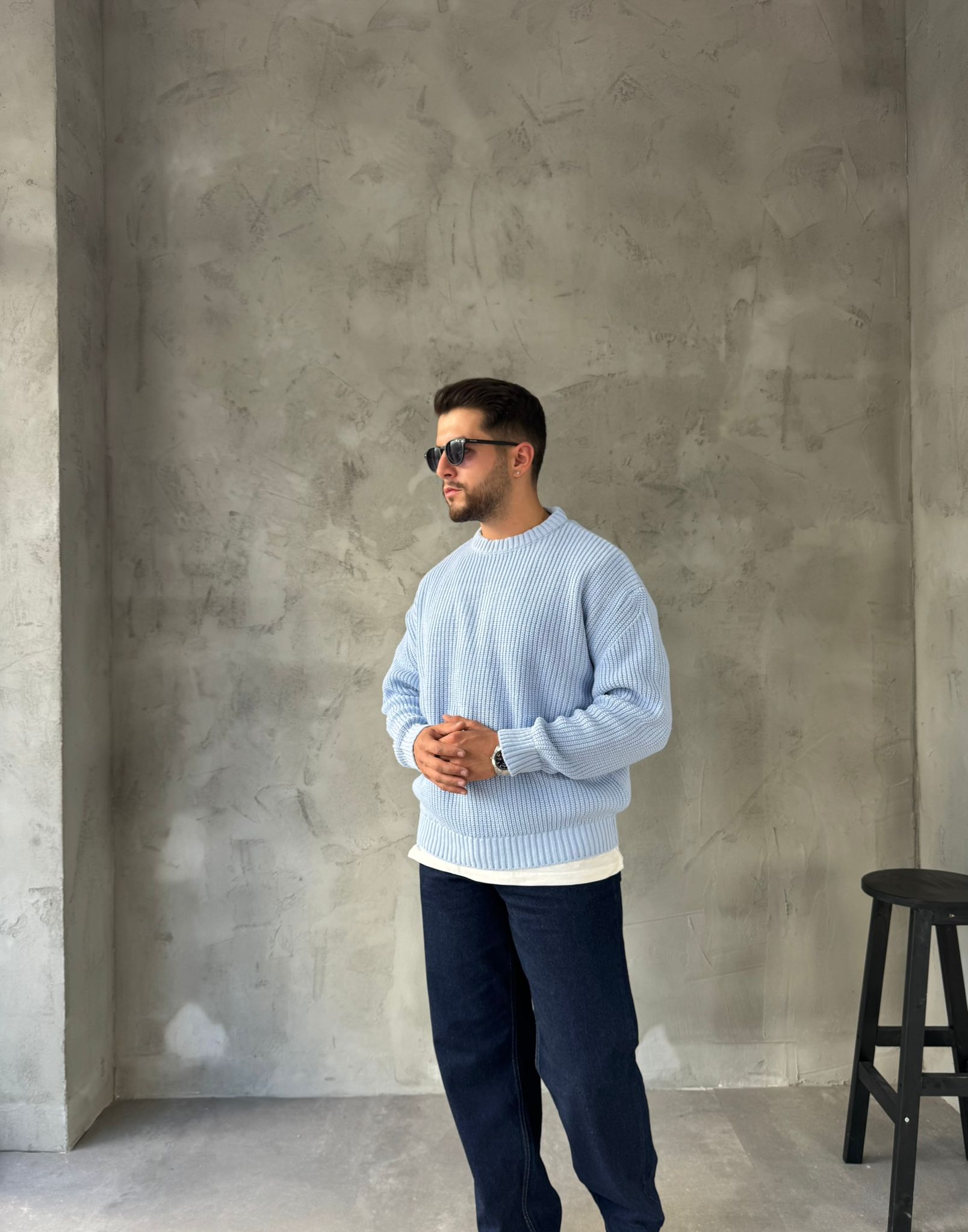 Bebe Mavi Basic Triko Kazak