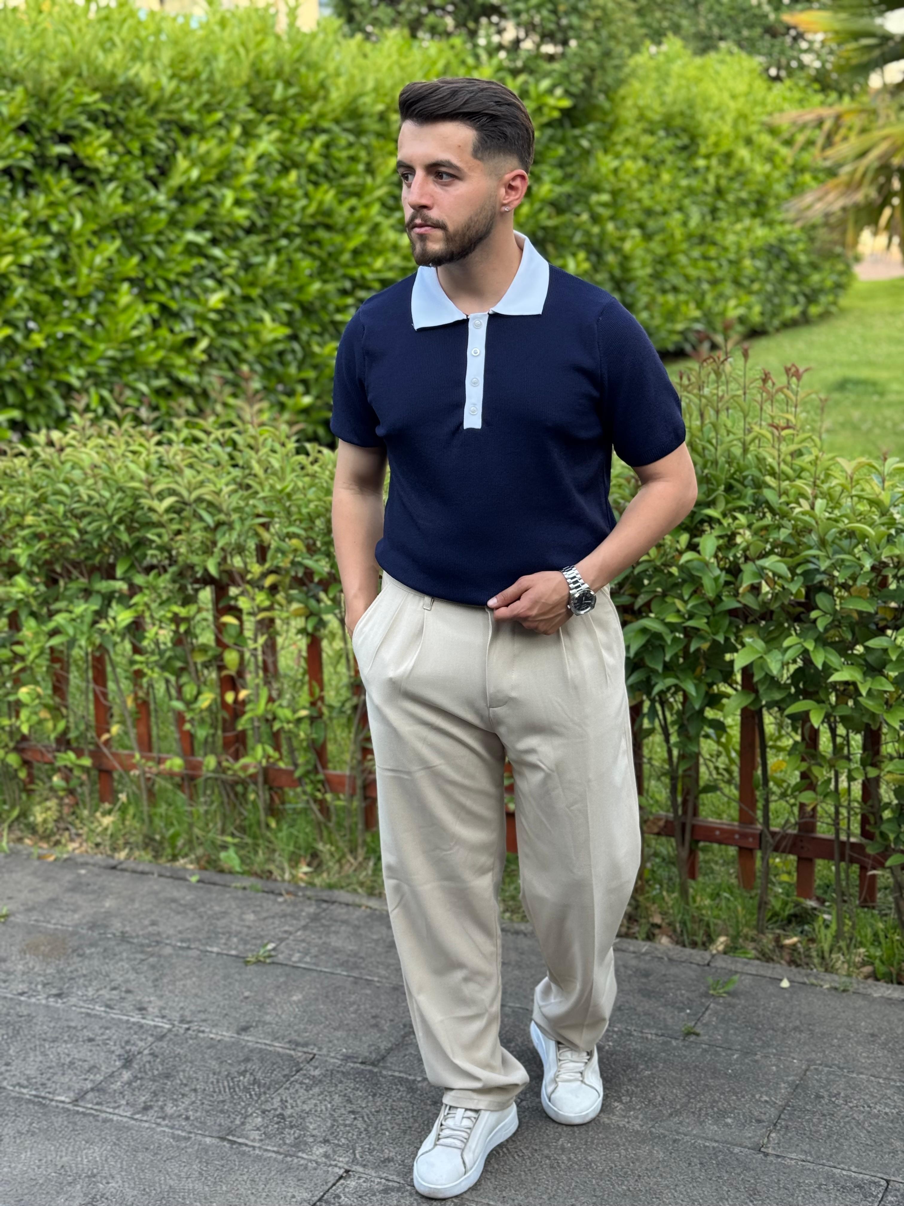 OLD MONEY POLO YAKA TRİKO - LACİVERT