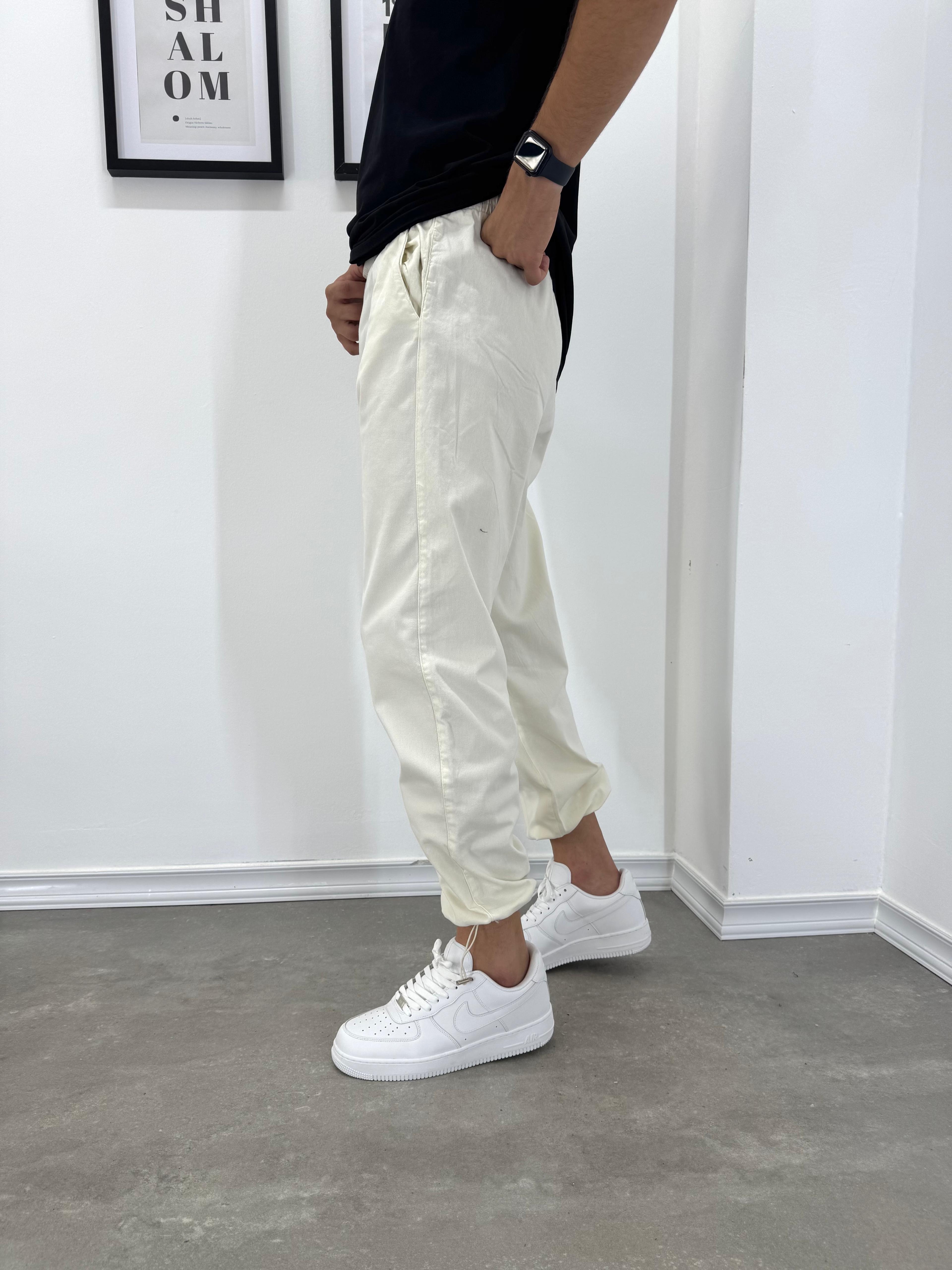 AYARLANABİLİR PAÇA BOL KALIP PANTOLON - EKRU