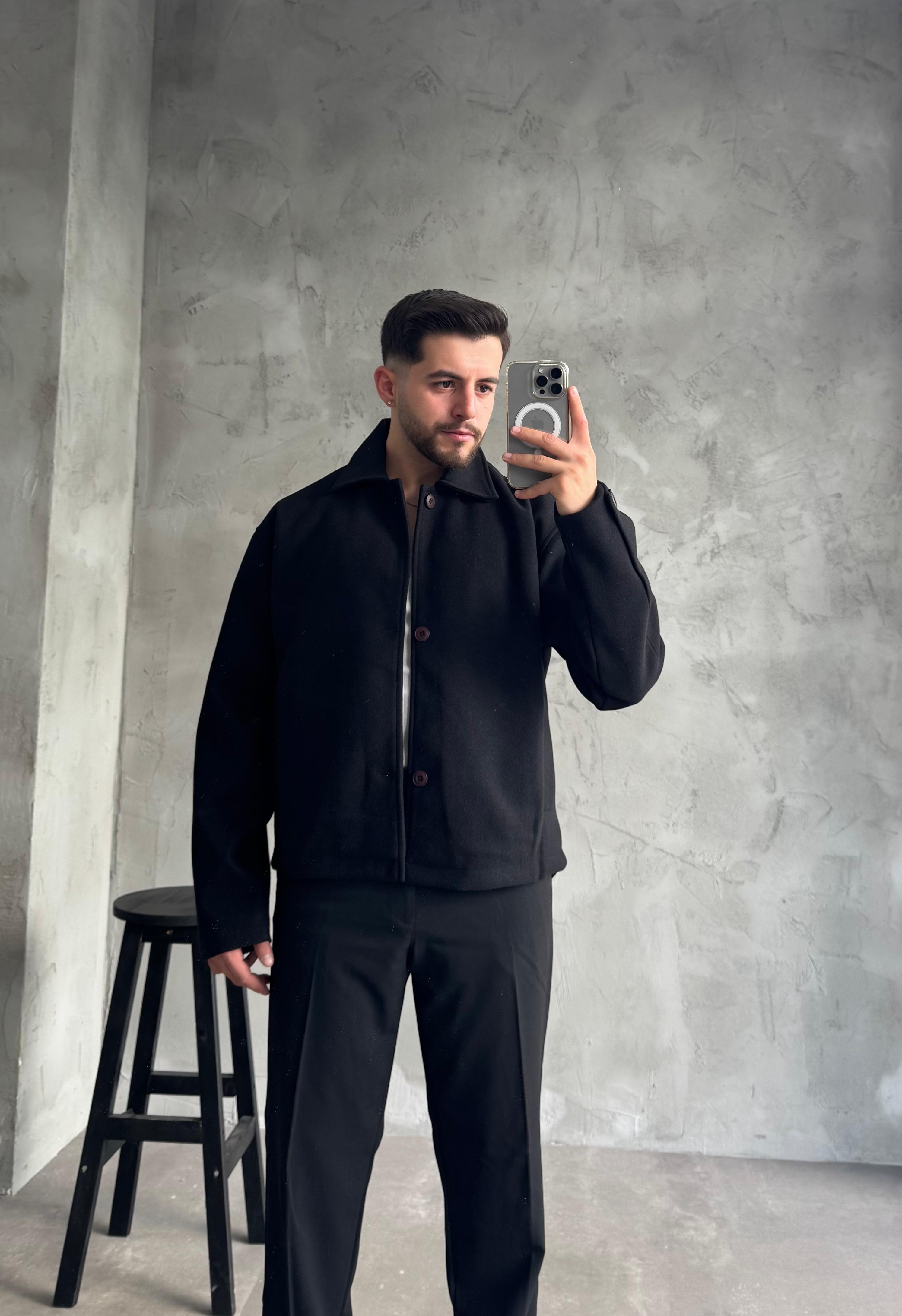 Siyah Premium Kaşe Ceket