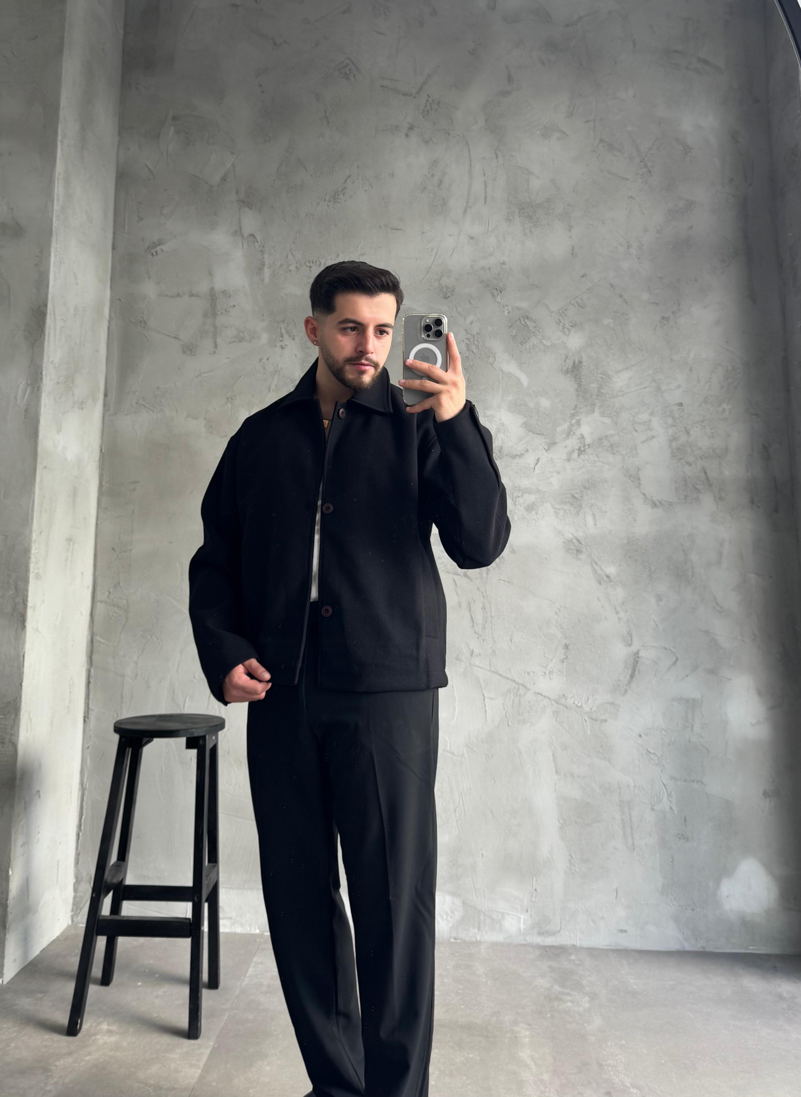 Siyah Premium Kaşe Ceket