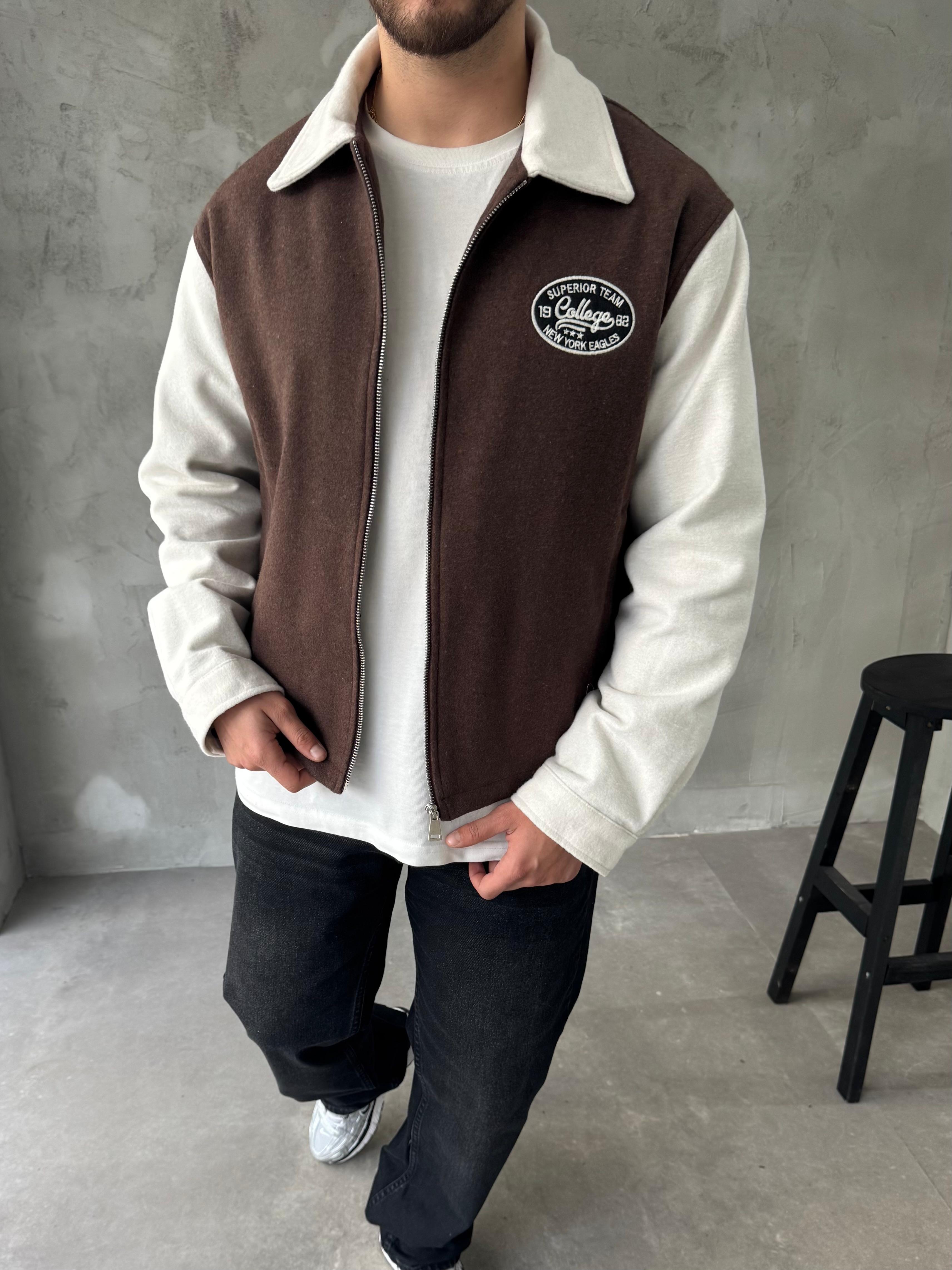 Kahve Oversize Kolej Ceket