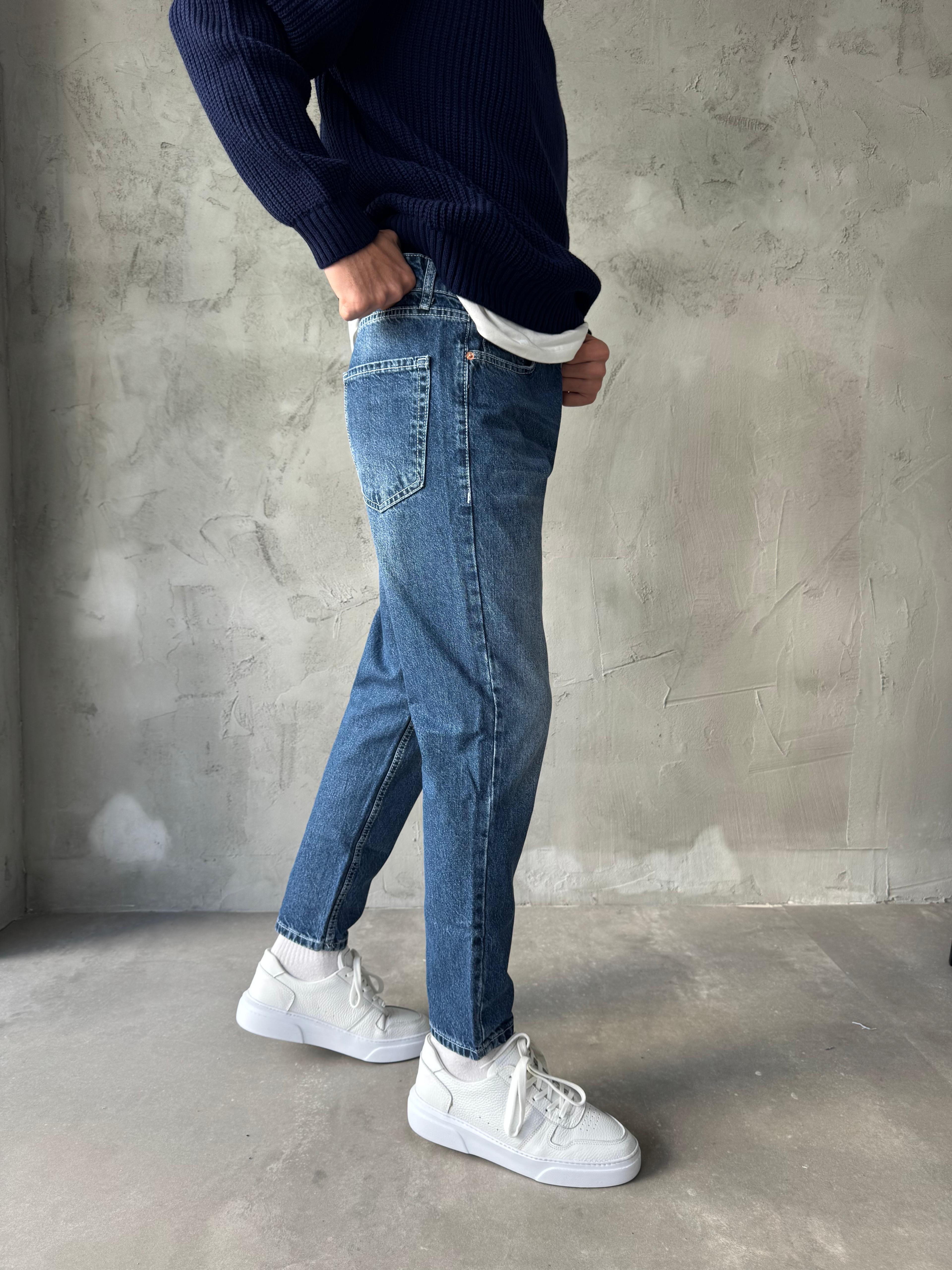 Mavi Efektli Premium Boyfriend Jean  - MAVİ