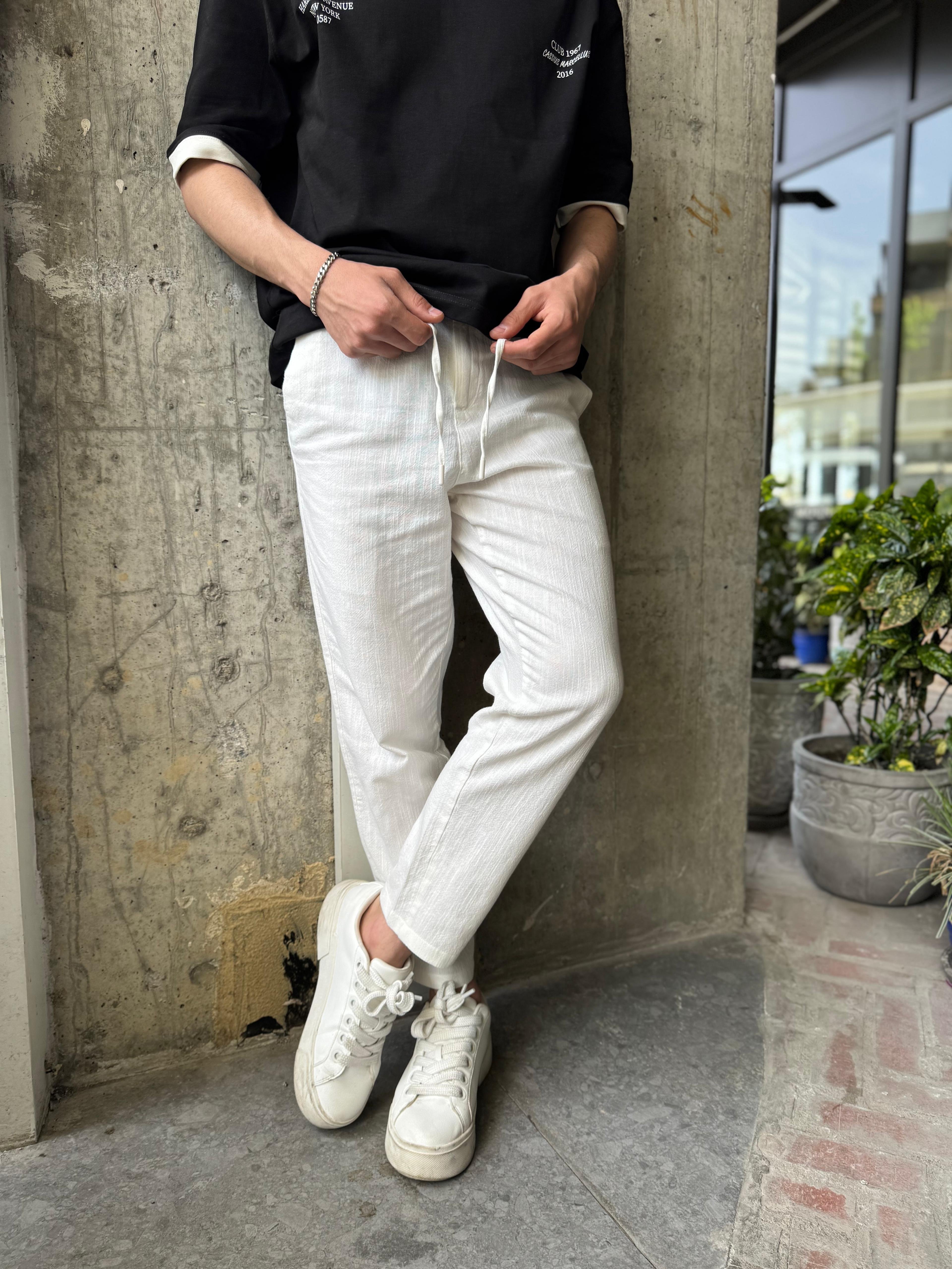 GİESTO BOYFRİEND KALIP KETEN PANTOLON