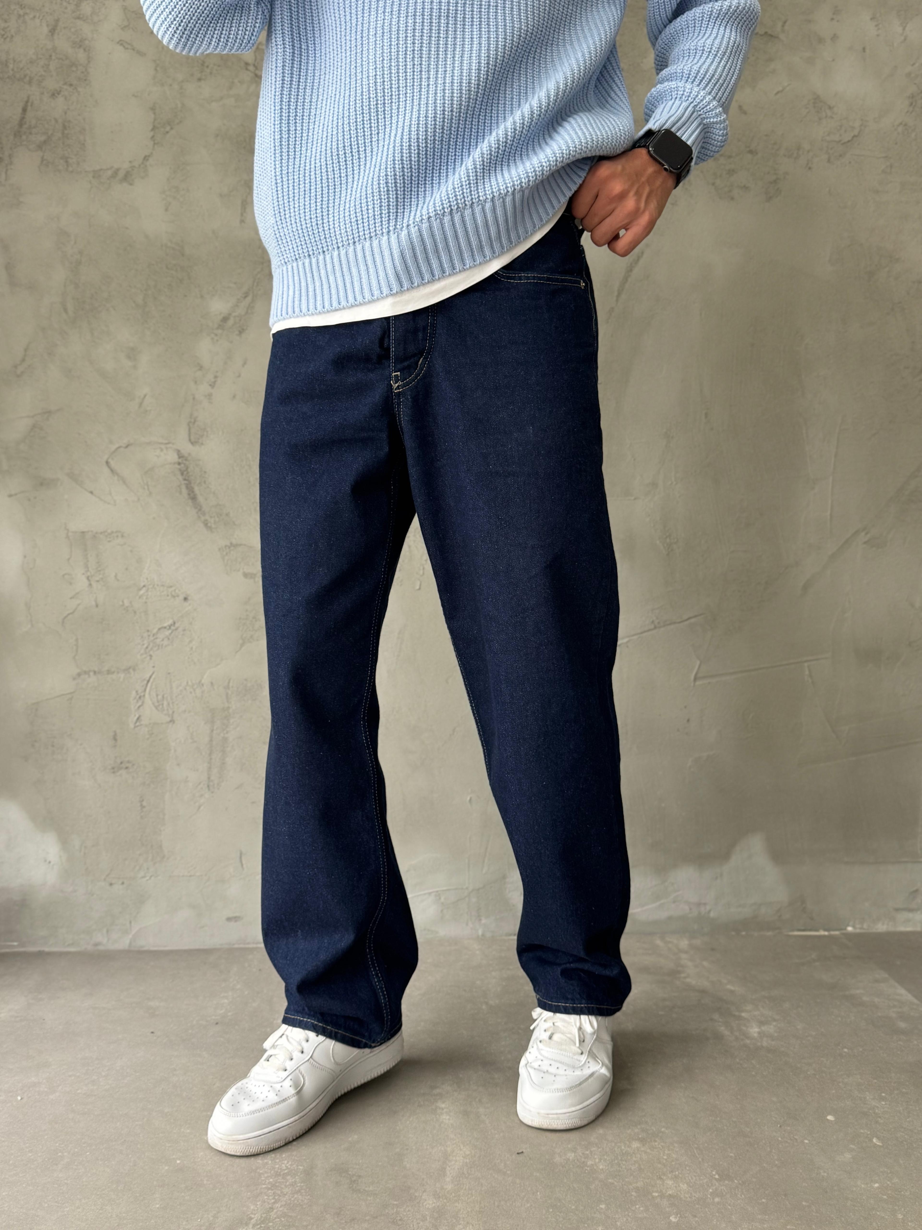 Lacivert Basic Premium Baggy Jean