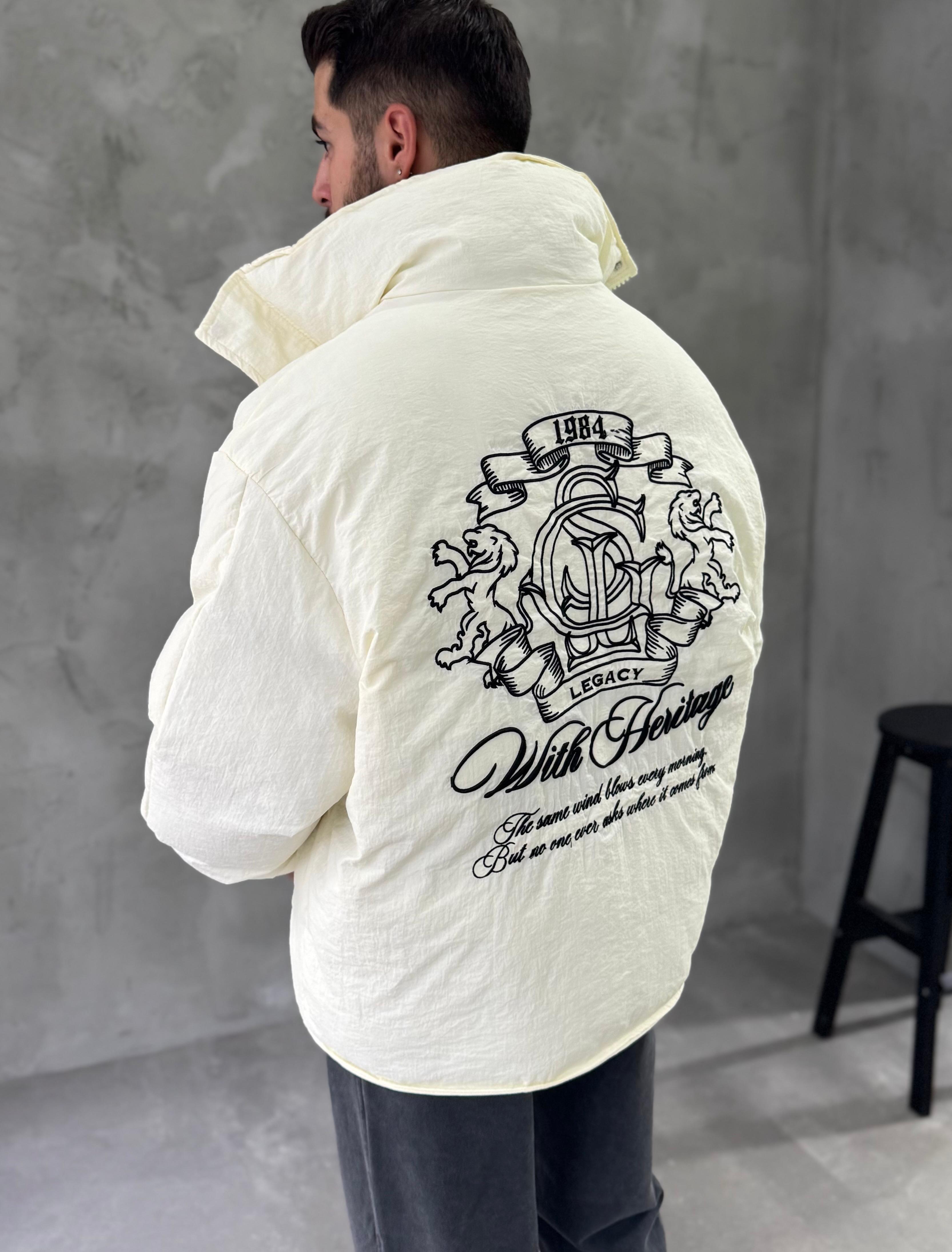 Giesto Ekru Heritage Nakışlı Mont