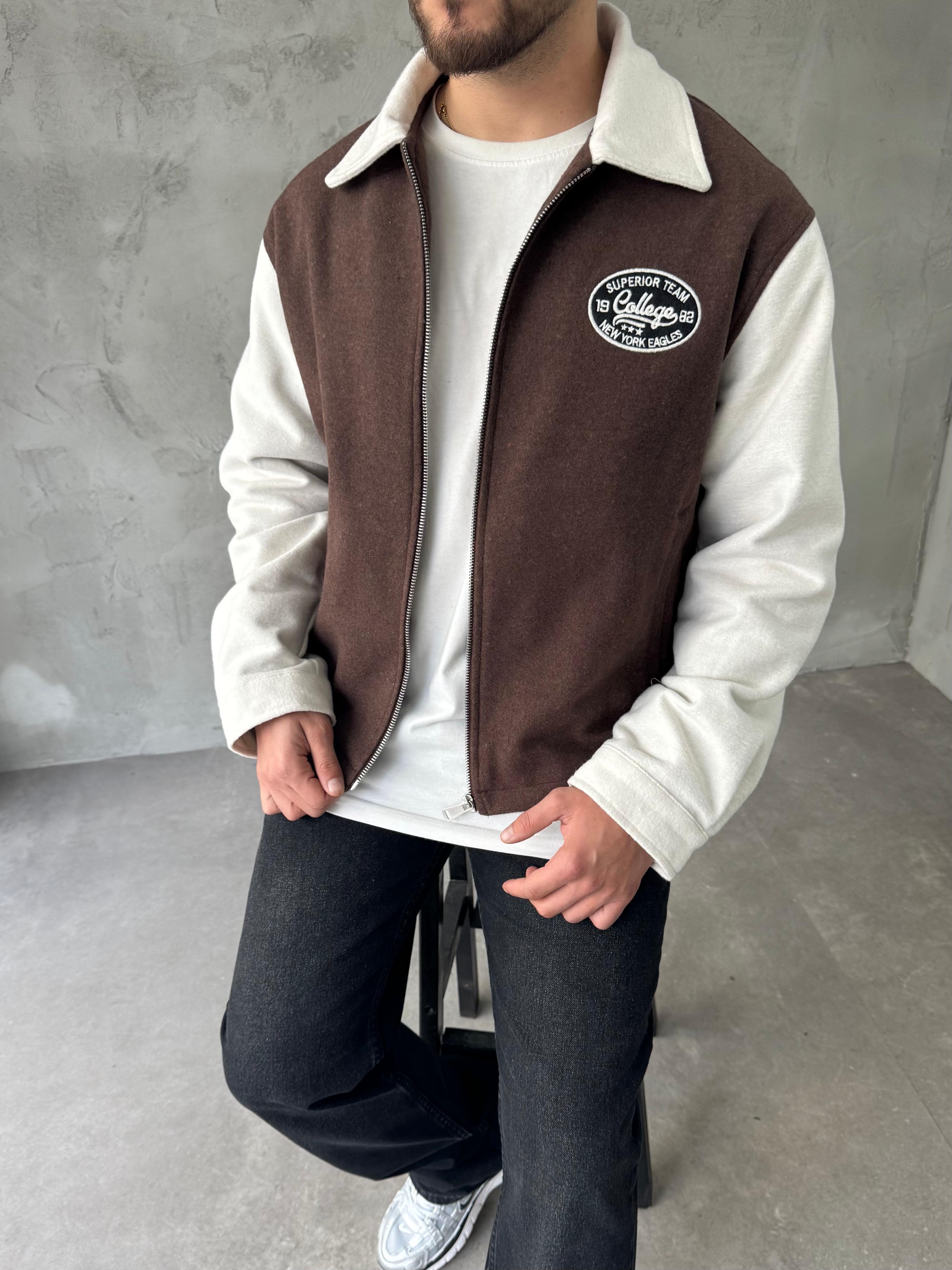 Kahve Oversize Kolej Ceket