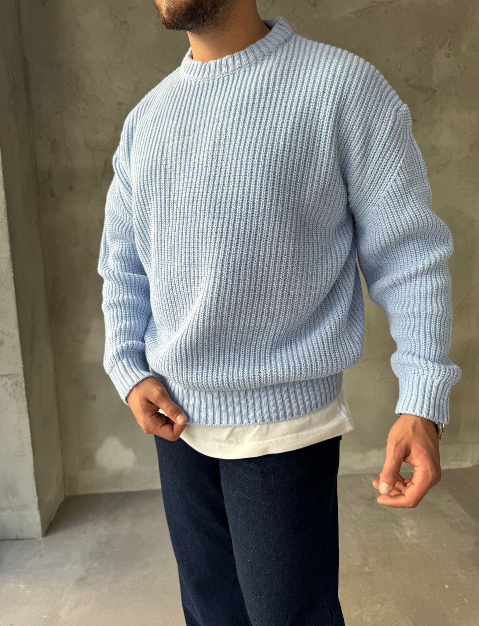 Bebe Mavi Basic Triko Kazak