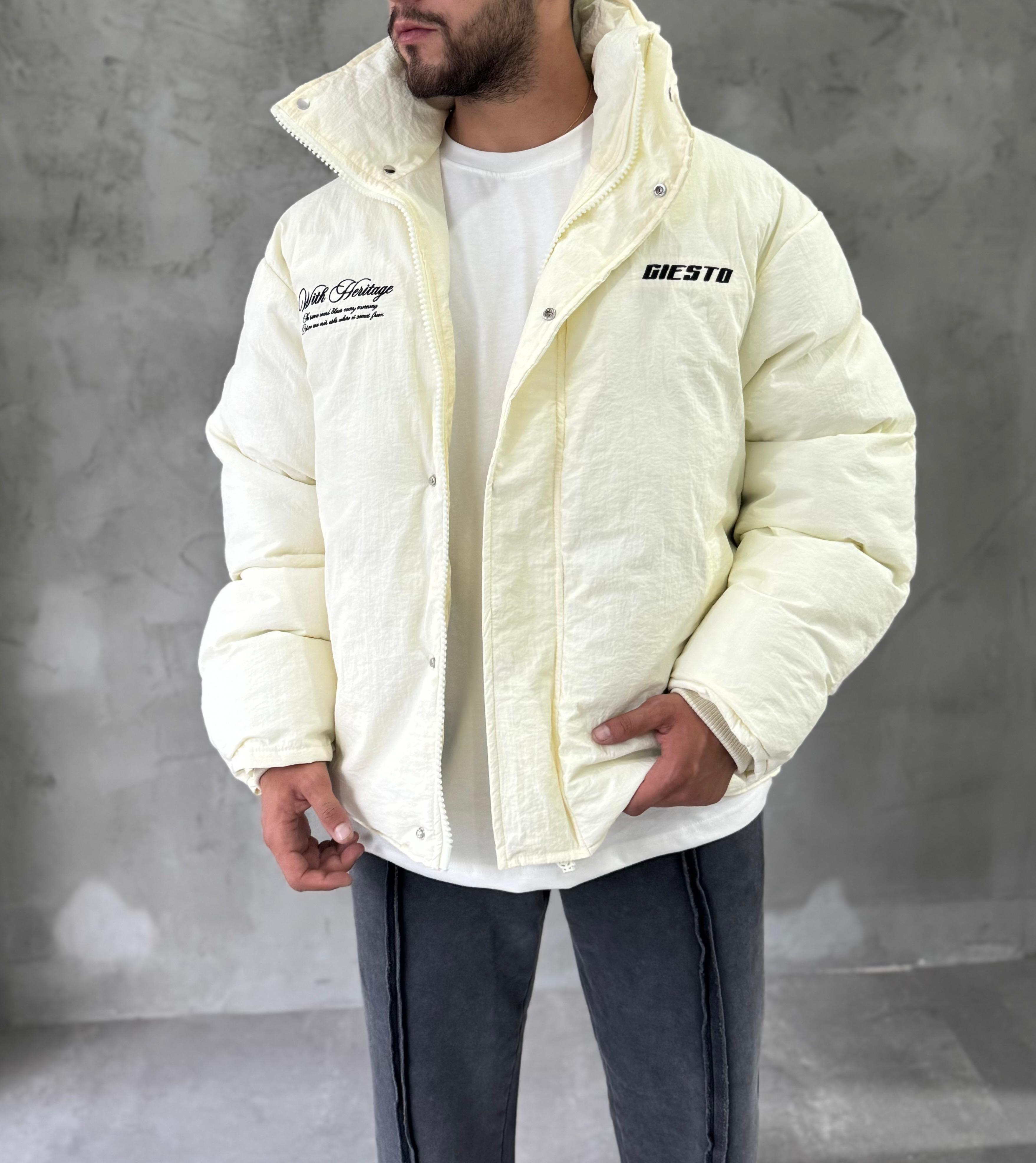 Giesto Ekru Heritage Nakışlı Mont