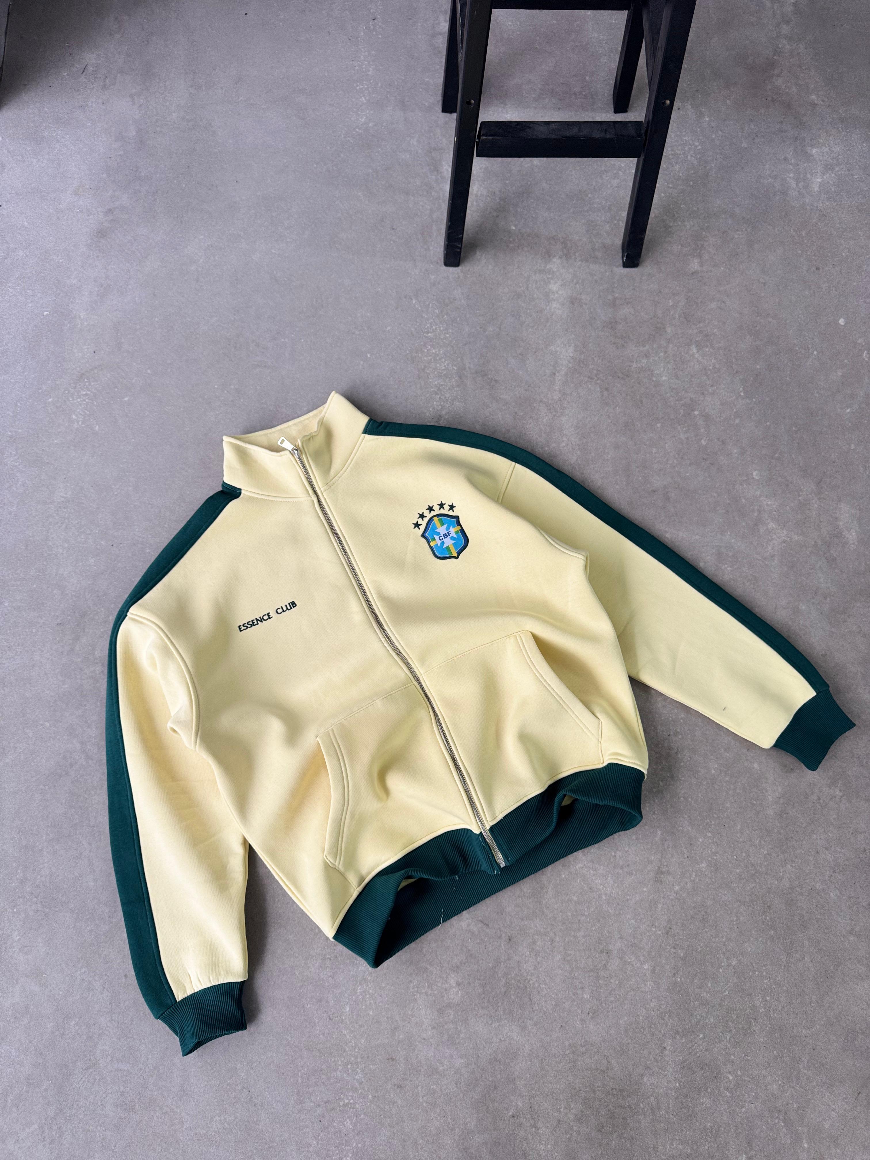 Retro Brasil Fermuarlı Oversize Sweatshirt