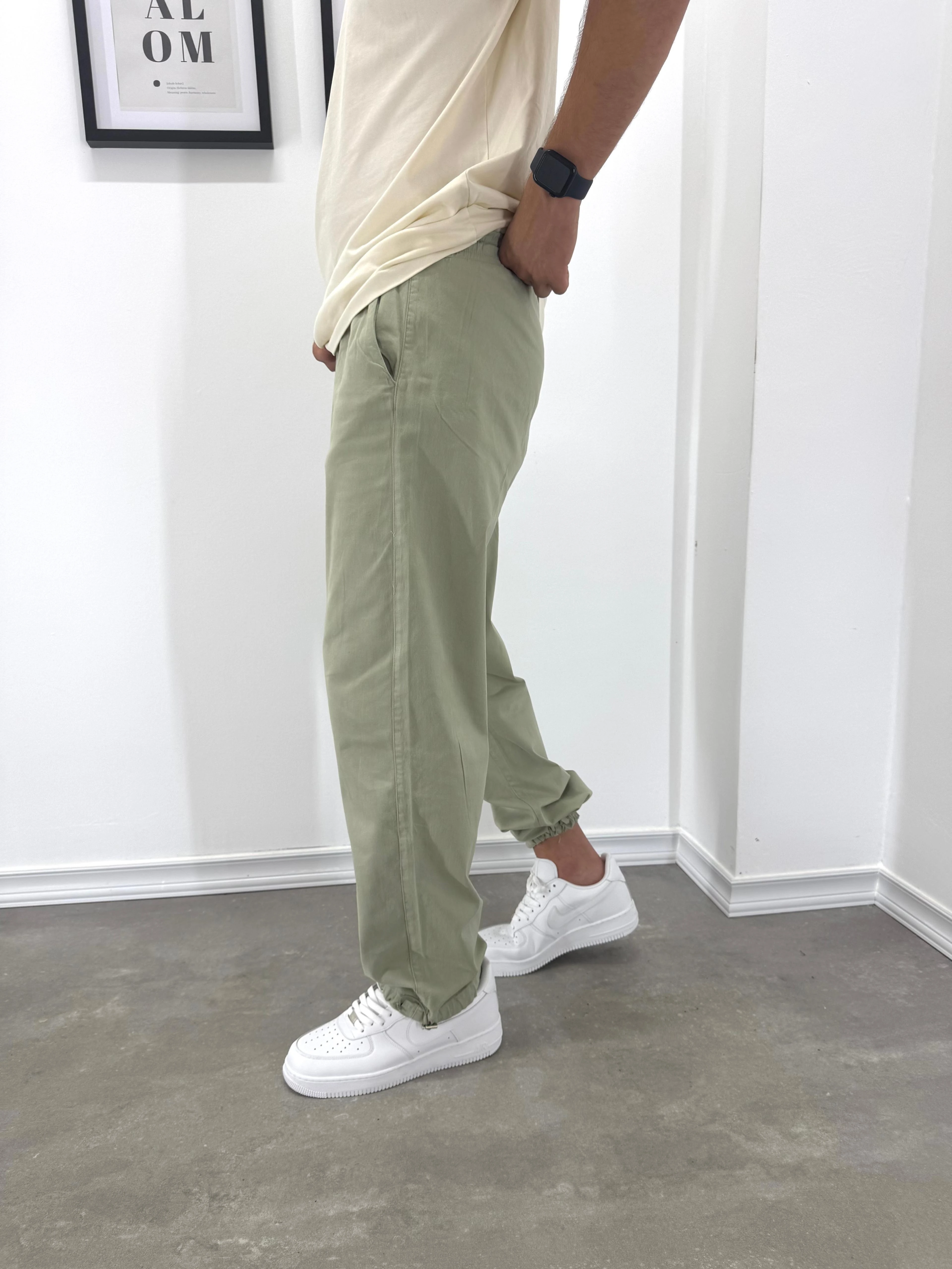 AYARLANABİLİR PAÇA BOL KALIP PANTOLON - HAKİ