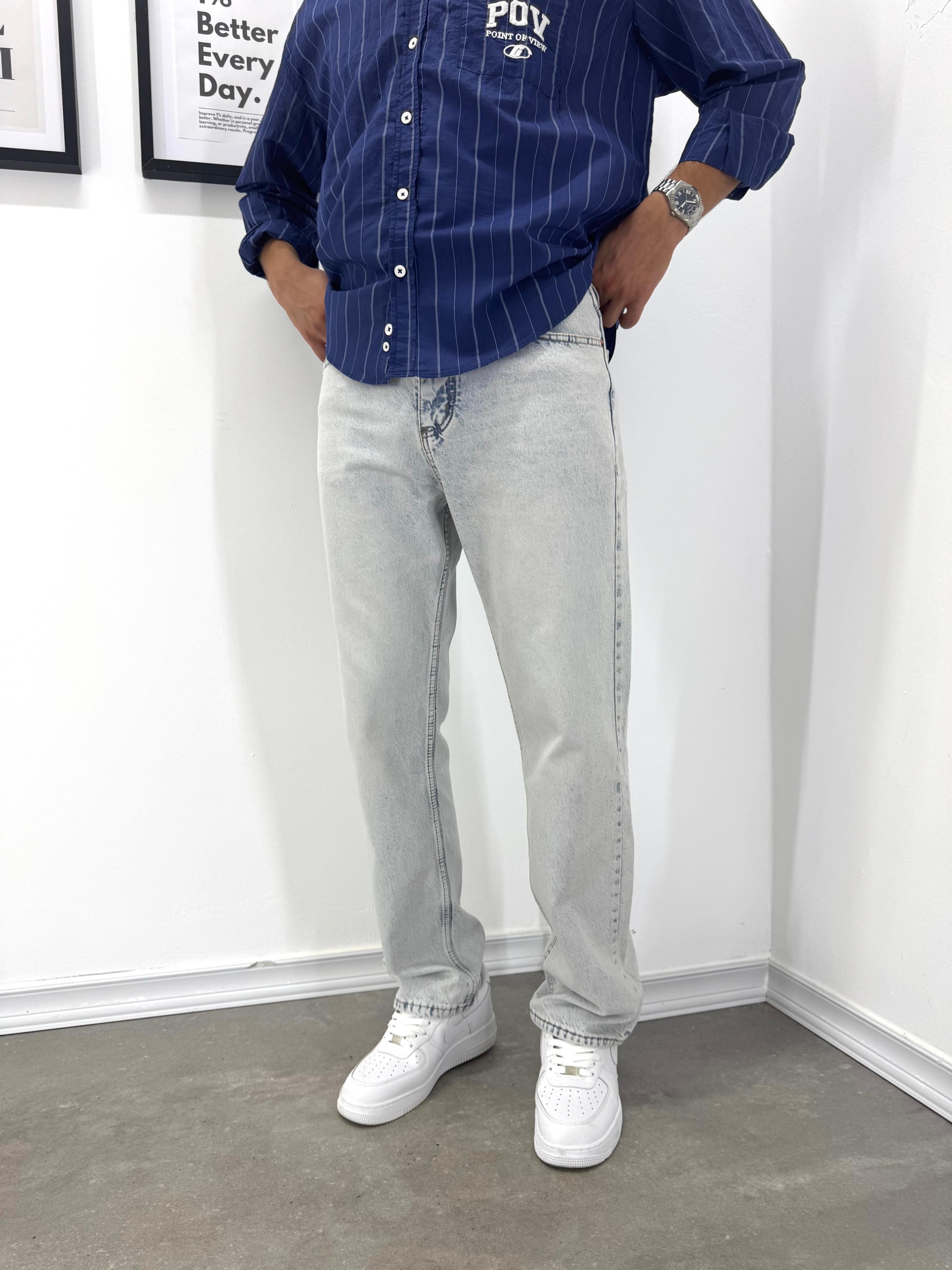 BUZ MAVİ PREMİUM BOL KALIP BAGGY JEAN