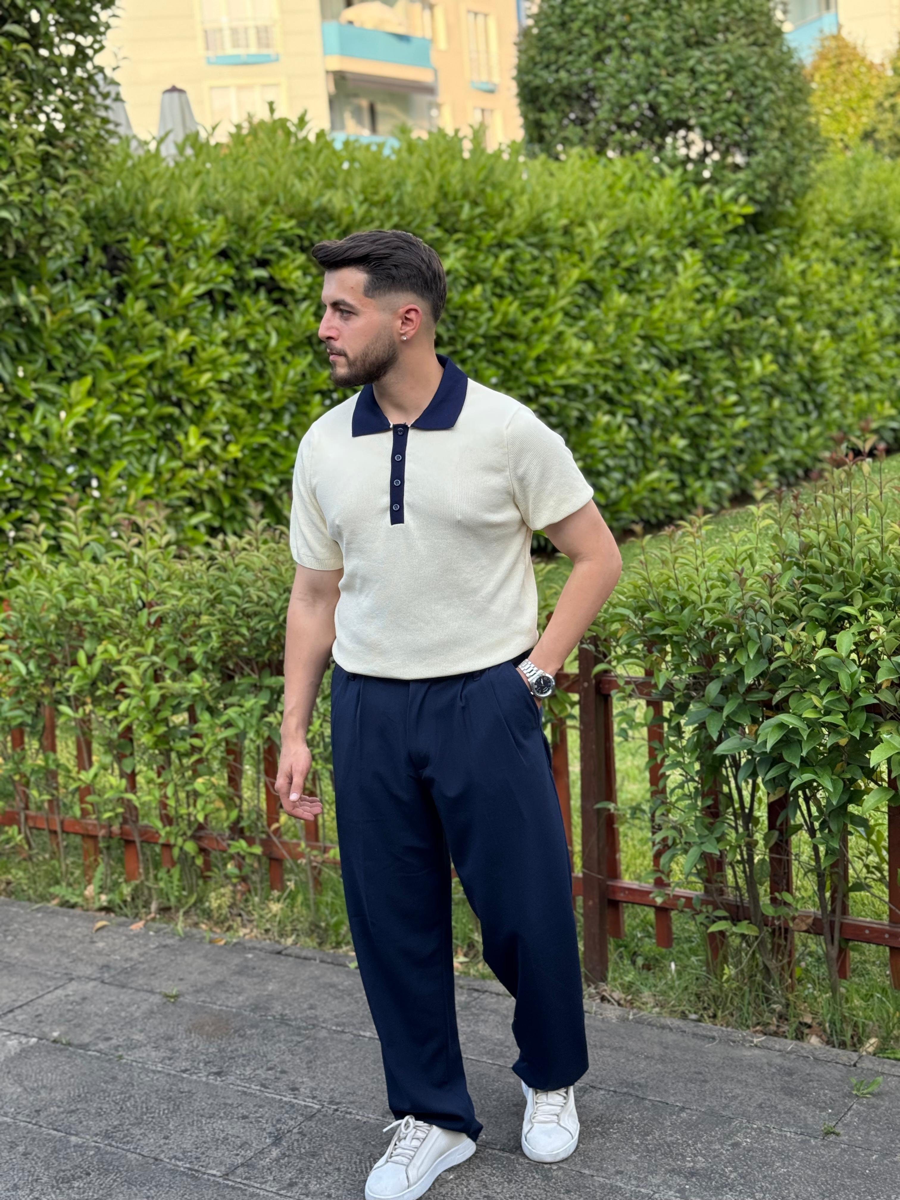 OLD MONEY POLO YAKA TRİKO - KREM