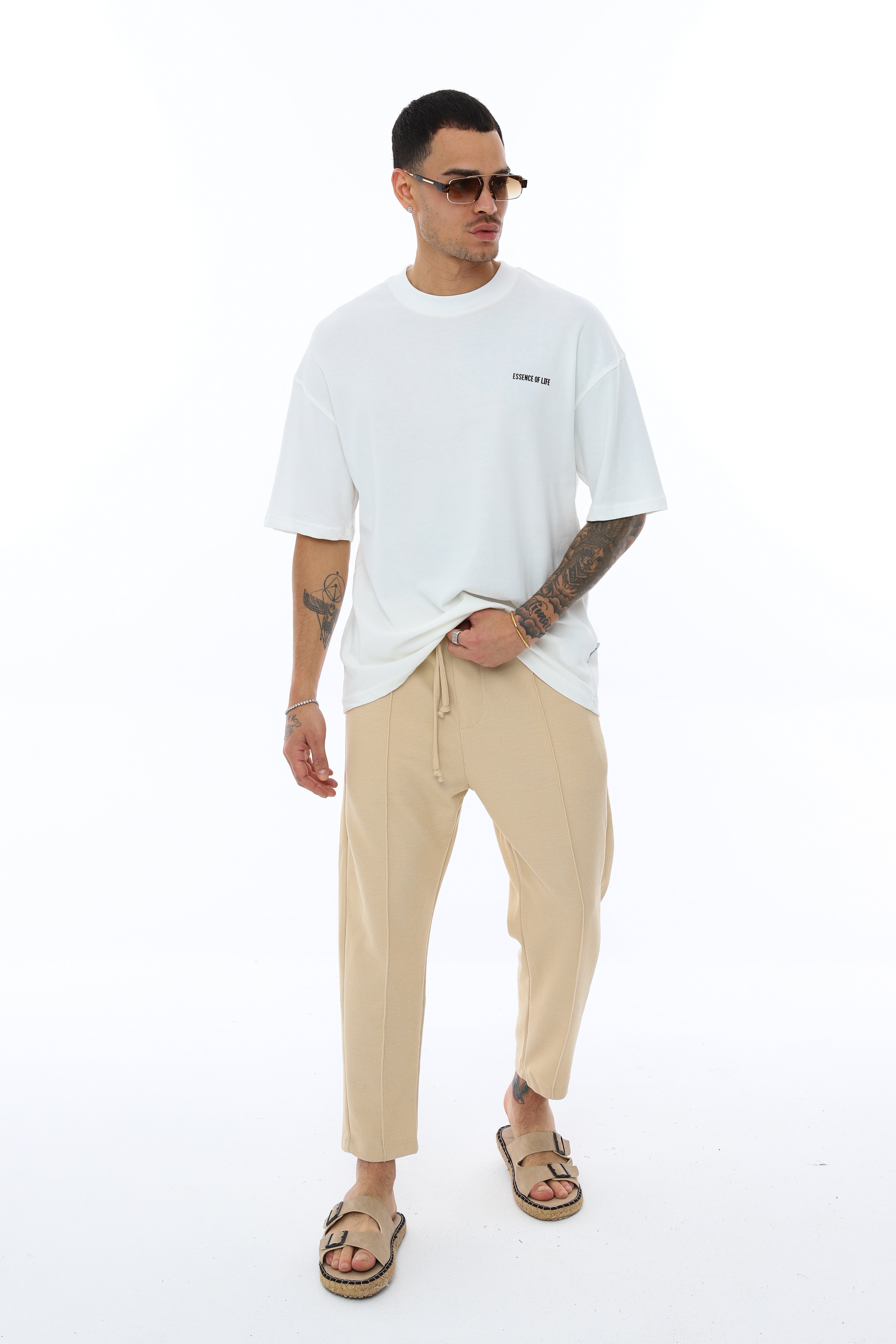 OVERSIZE ÖN BASKILI T-SHIRT - BEYAZ