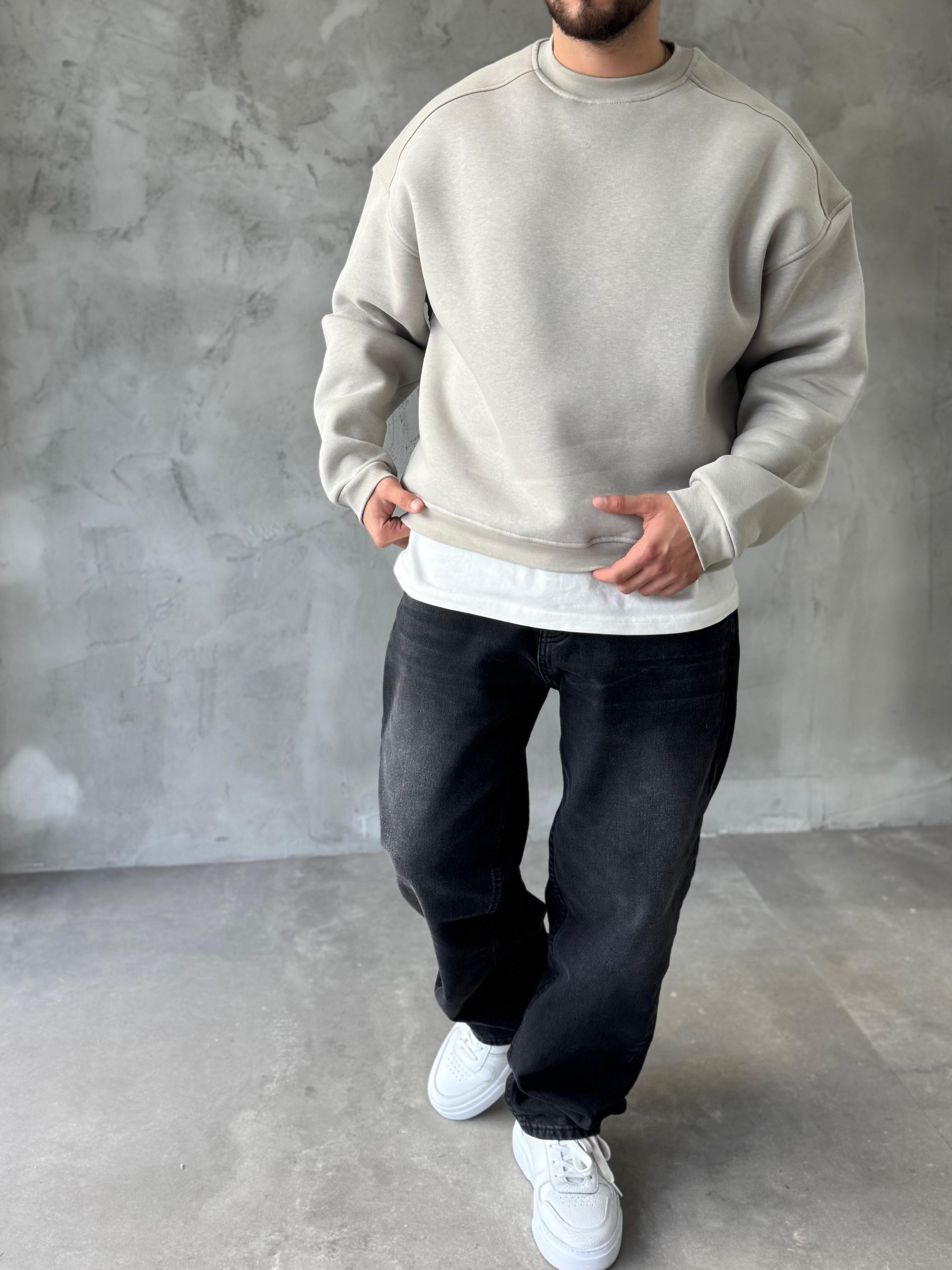 Gri Basic Oversize Premium Sweatshirt