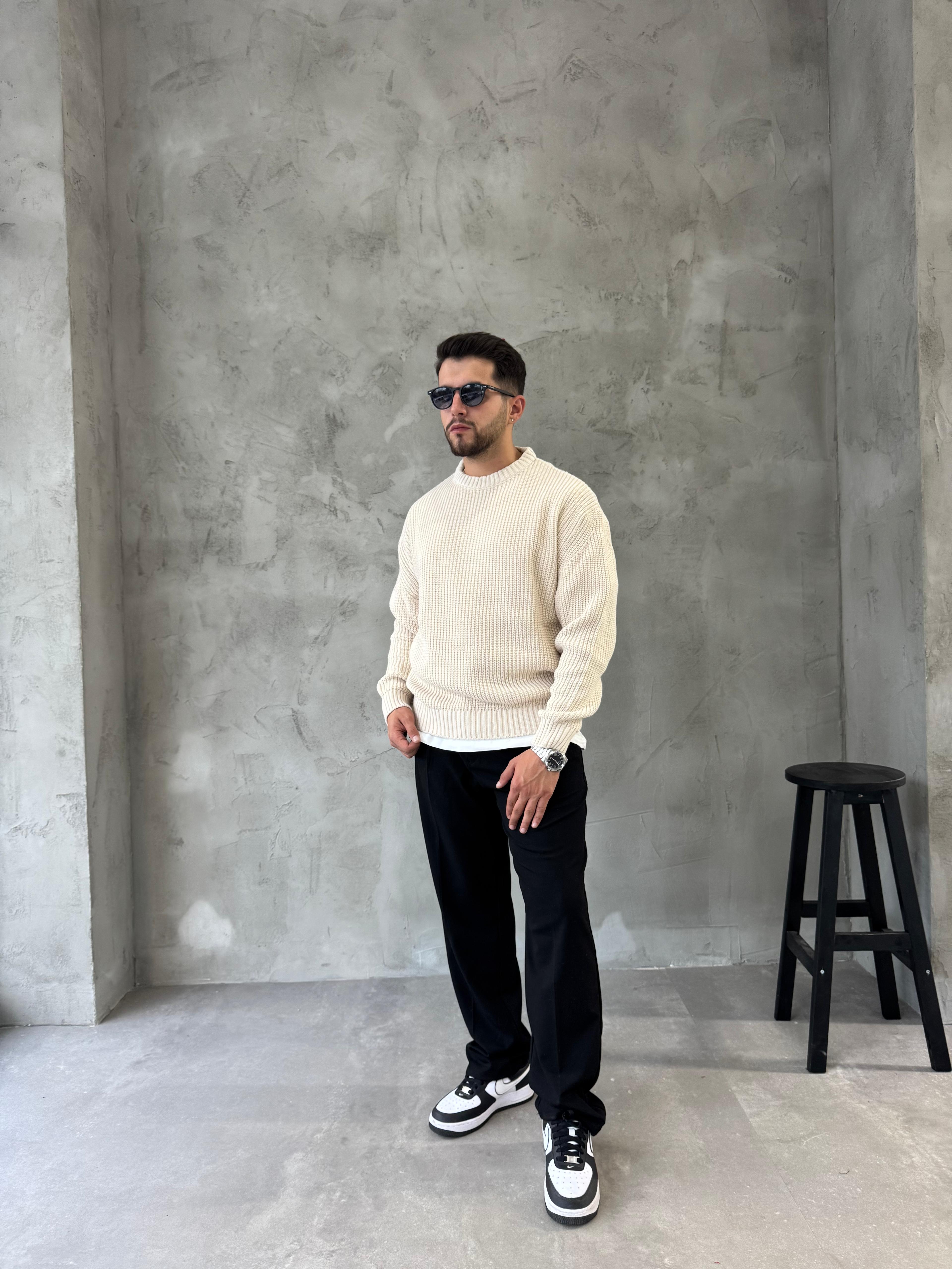 Ekru Basic Triko Kazak