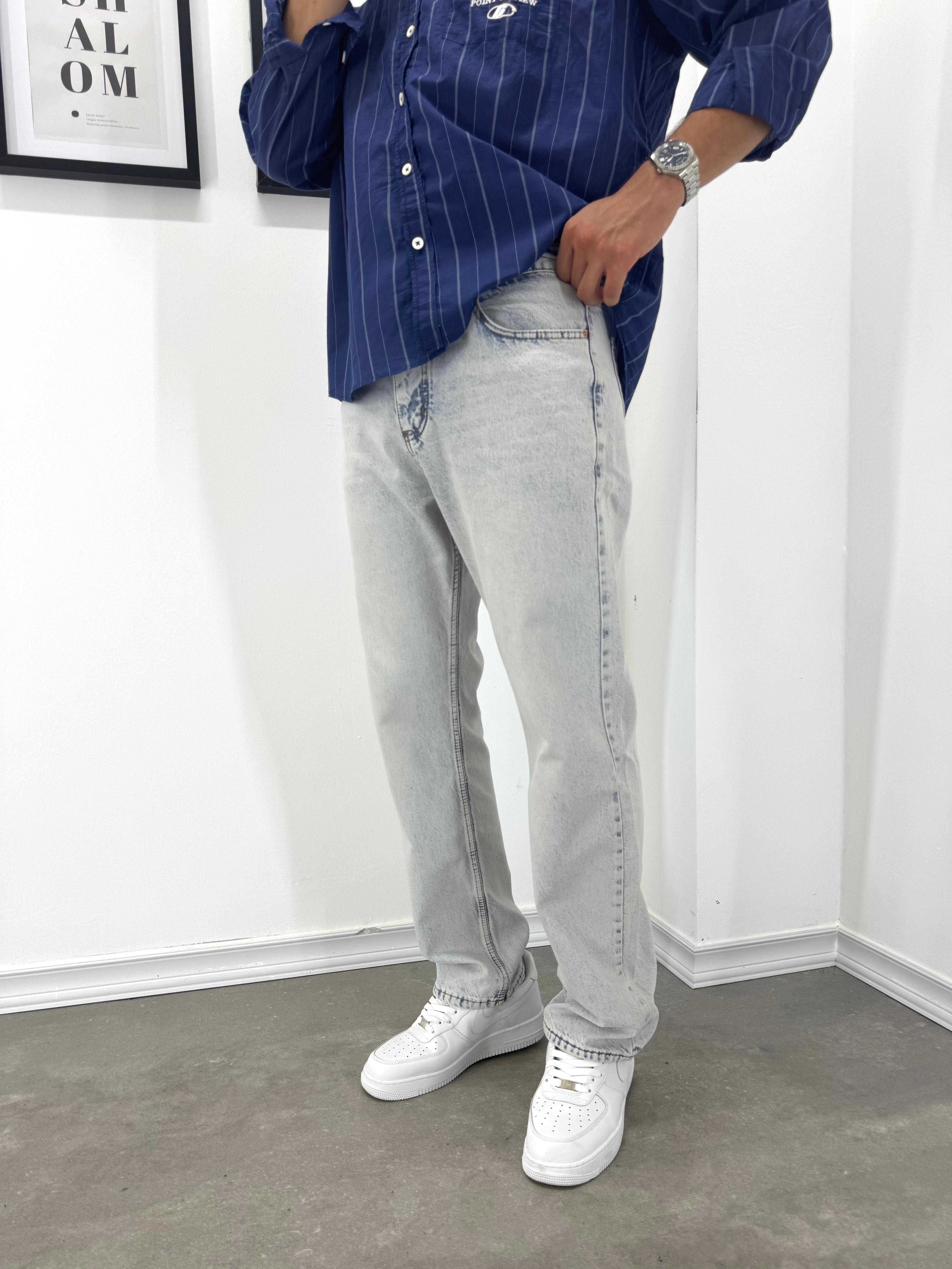 BUZ MAVİ PREMİUM BOL KALIP BAGGY JEAN
