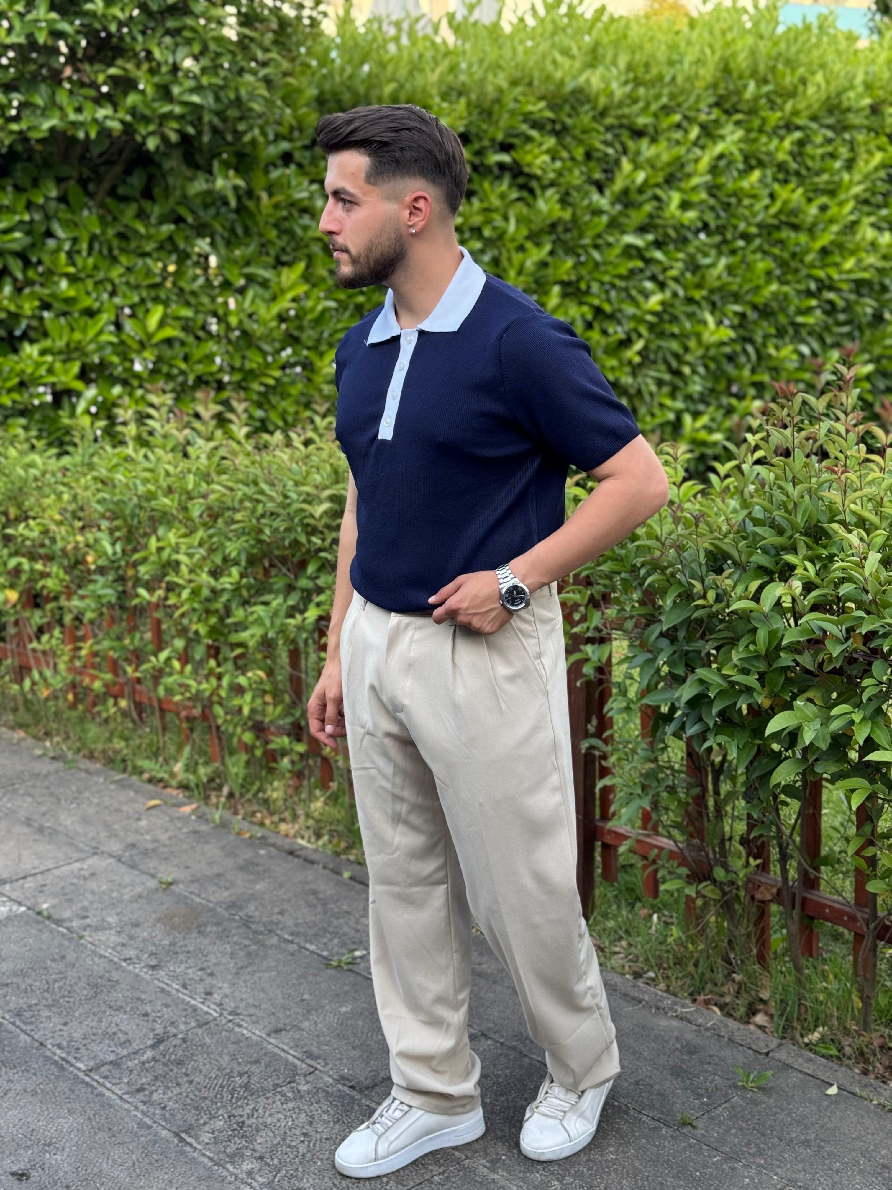 OLD MONEY POLO YAKA TRİKO - LACİVERT