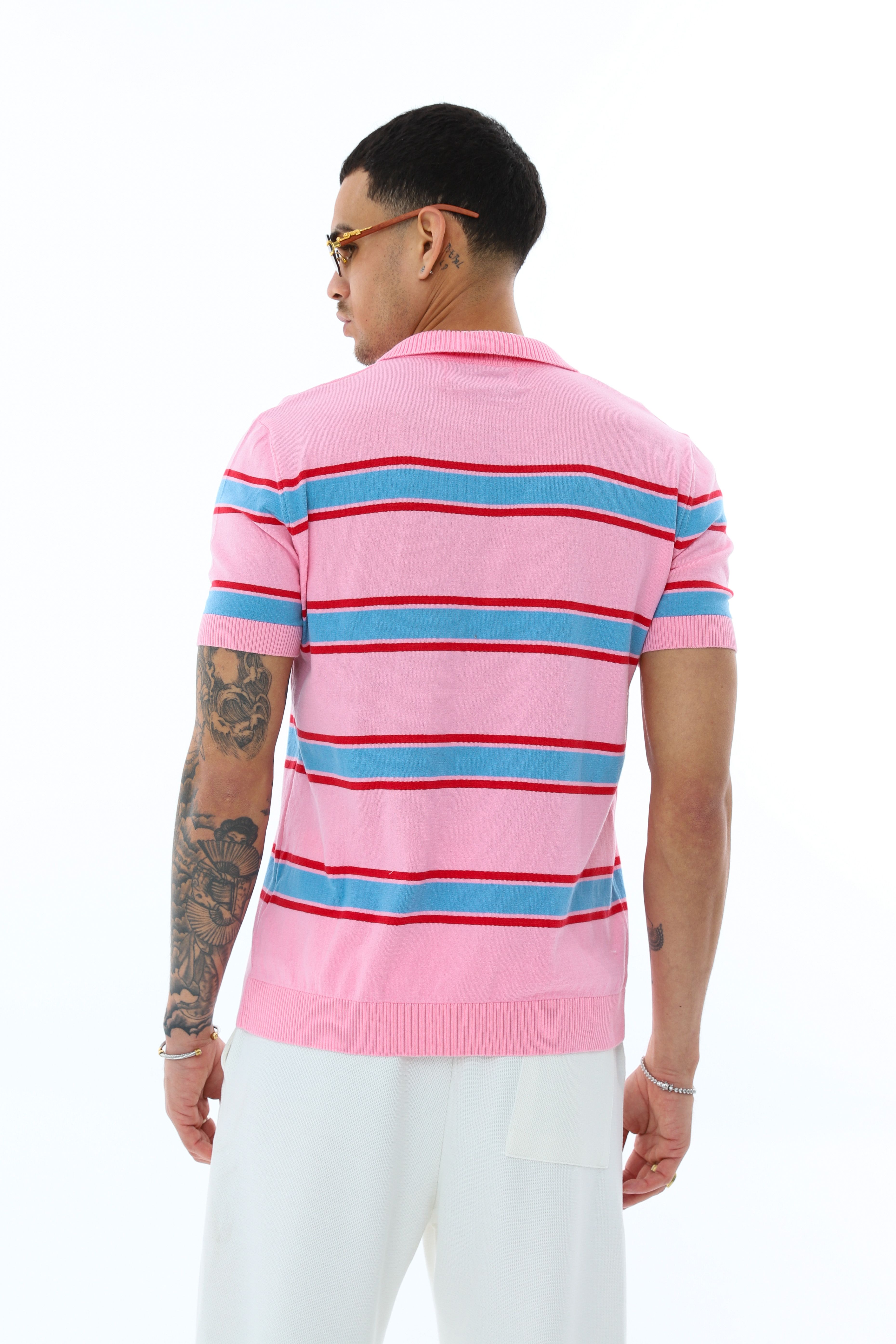 POLO YAKA TRİKO T-SHIRT - PEMBE