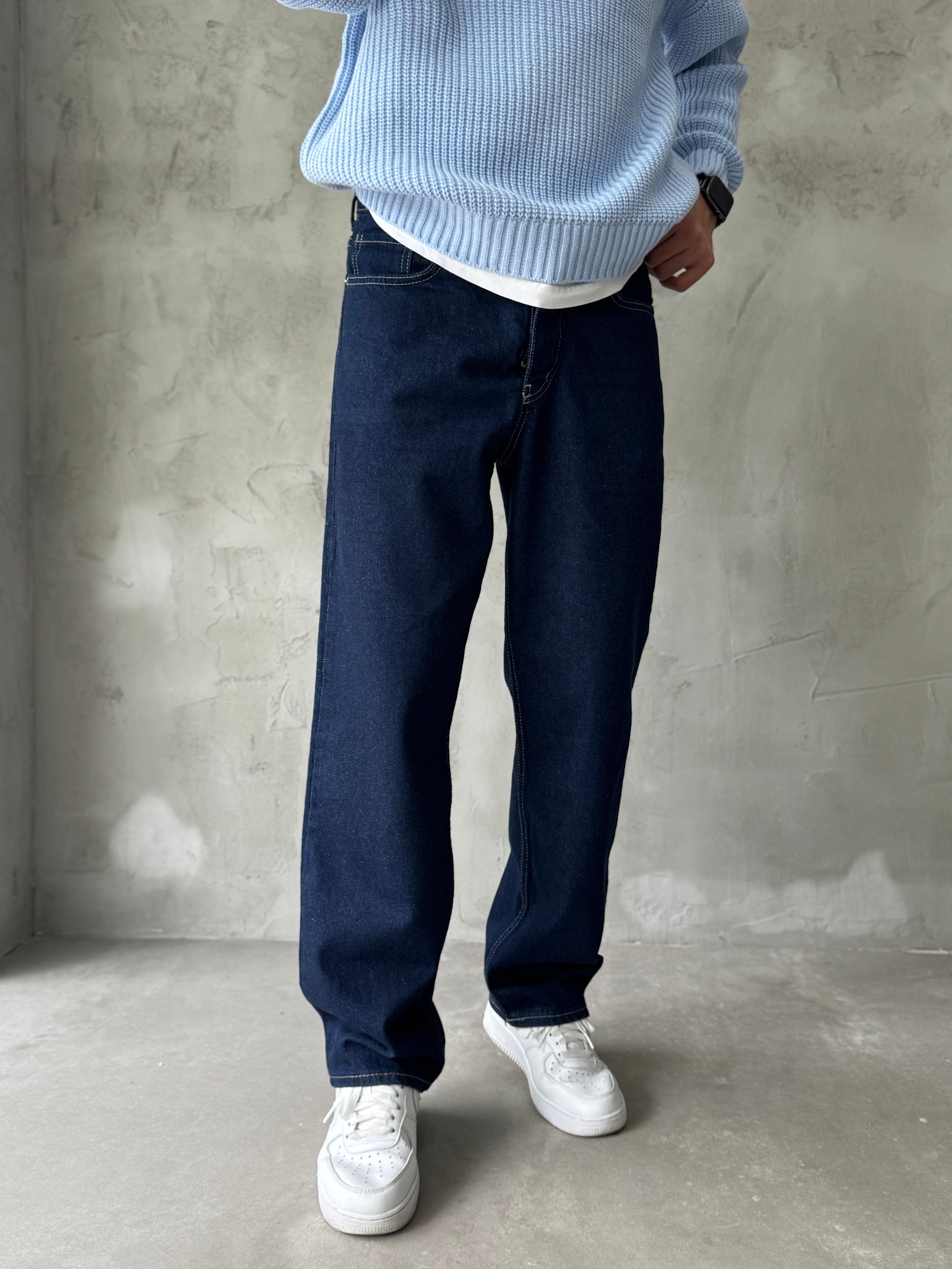 Lacivert Basic Premium Baggy Jean