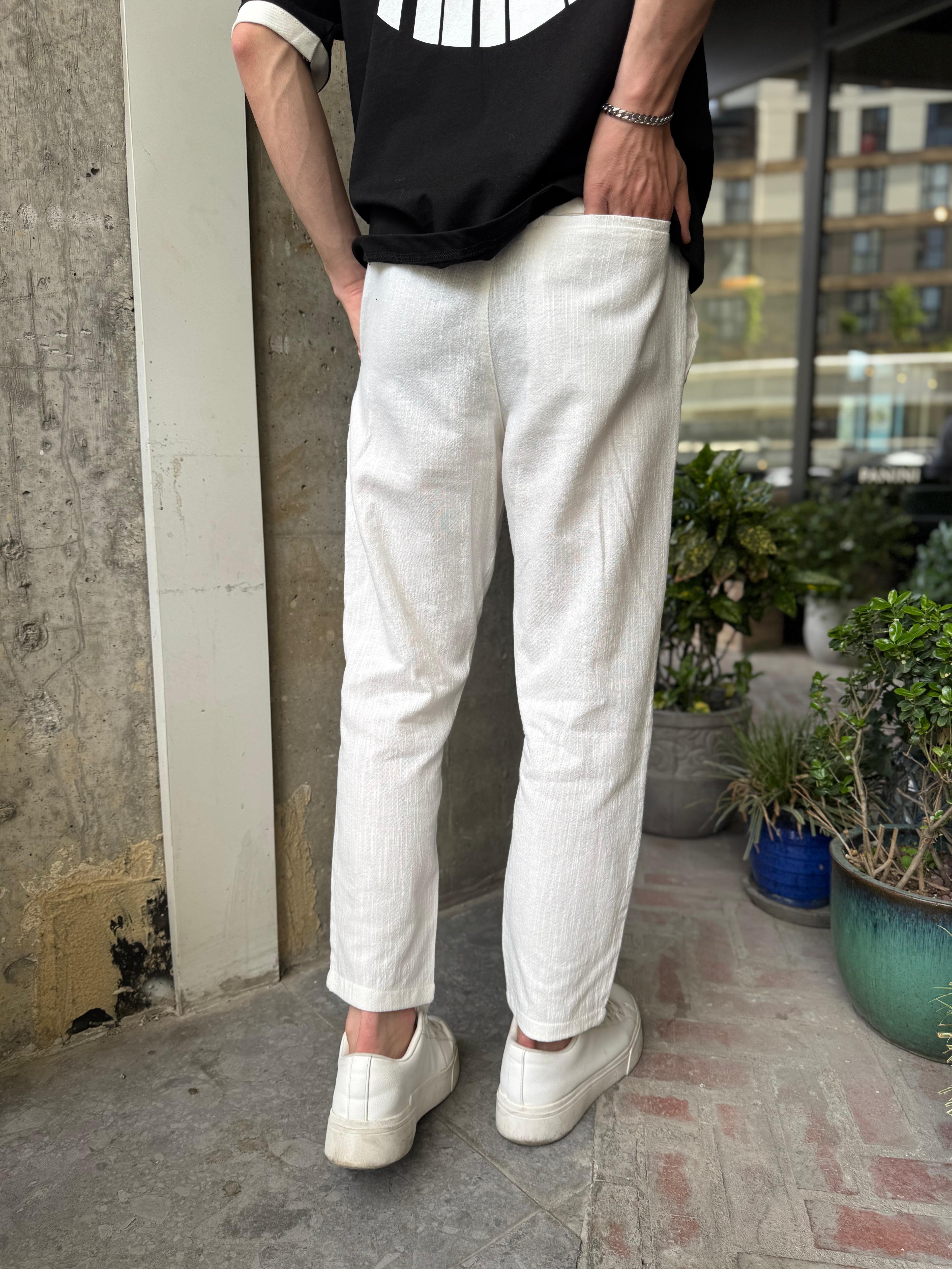 GİESTO BOYFRİEND KALIP KETEN PANTOLON
