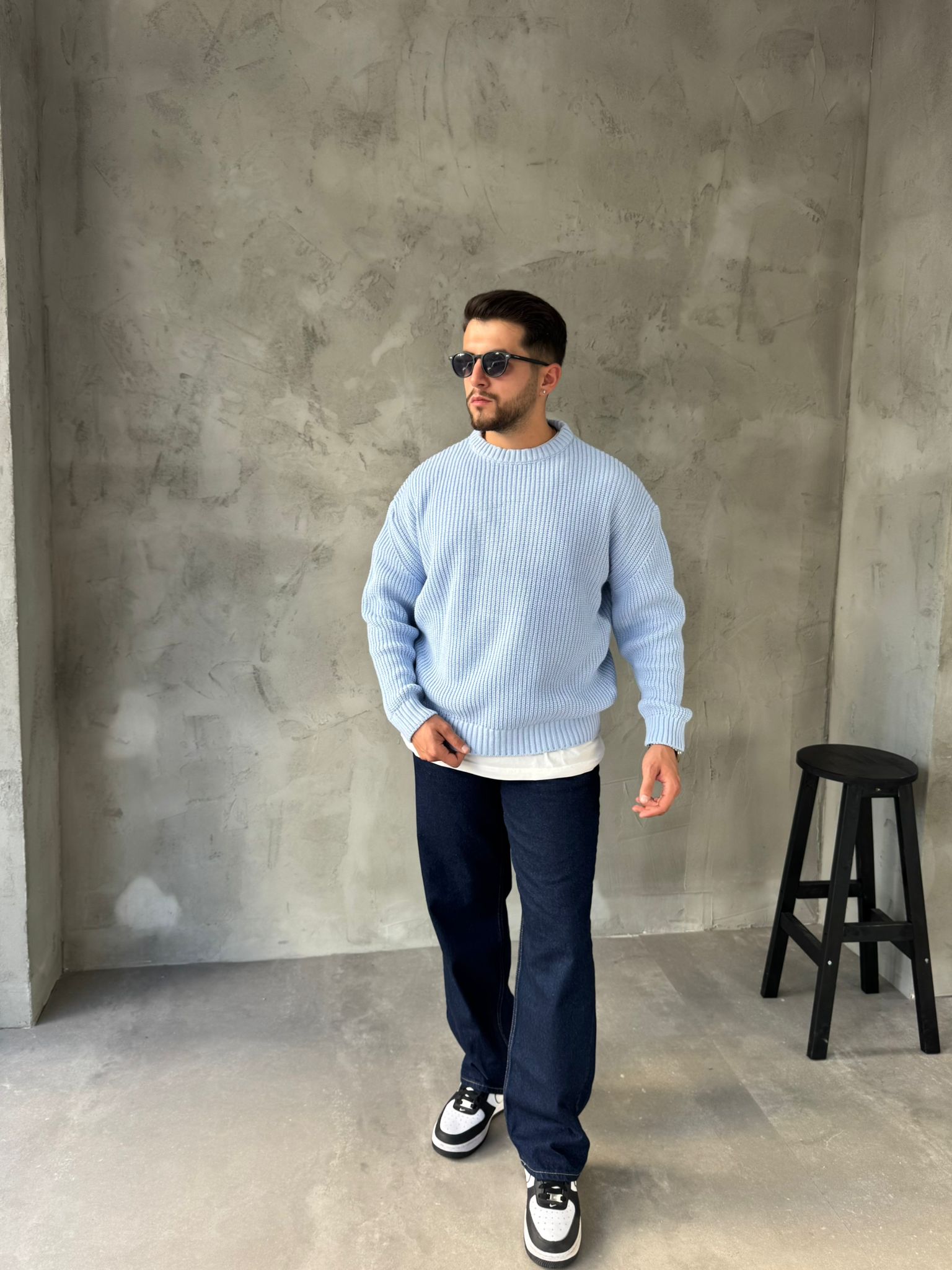 Bebe Mavi Basic Triko Kazak